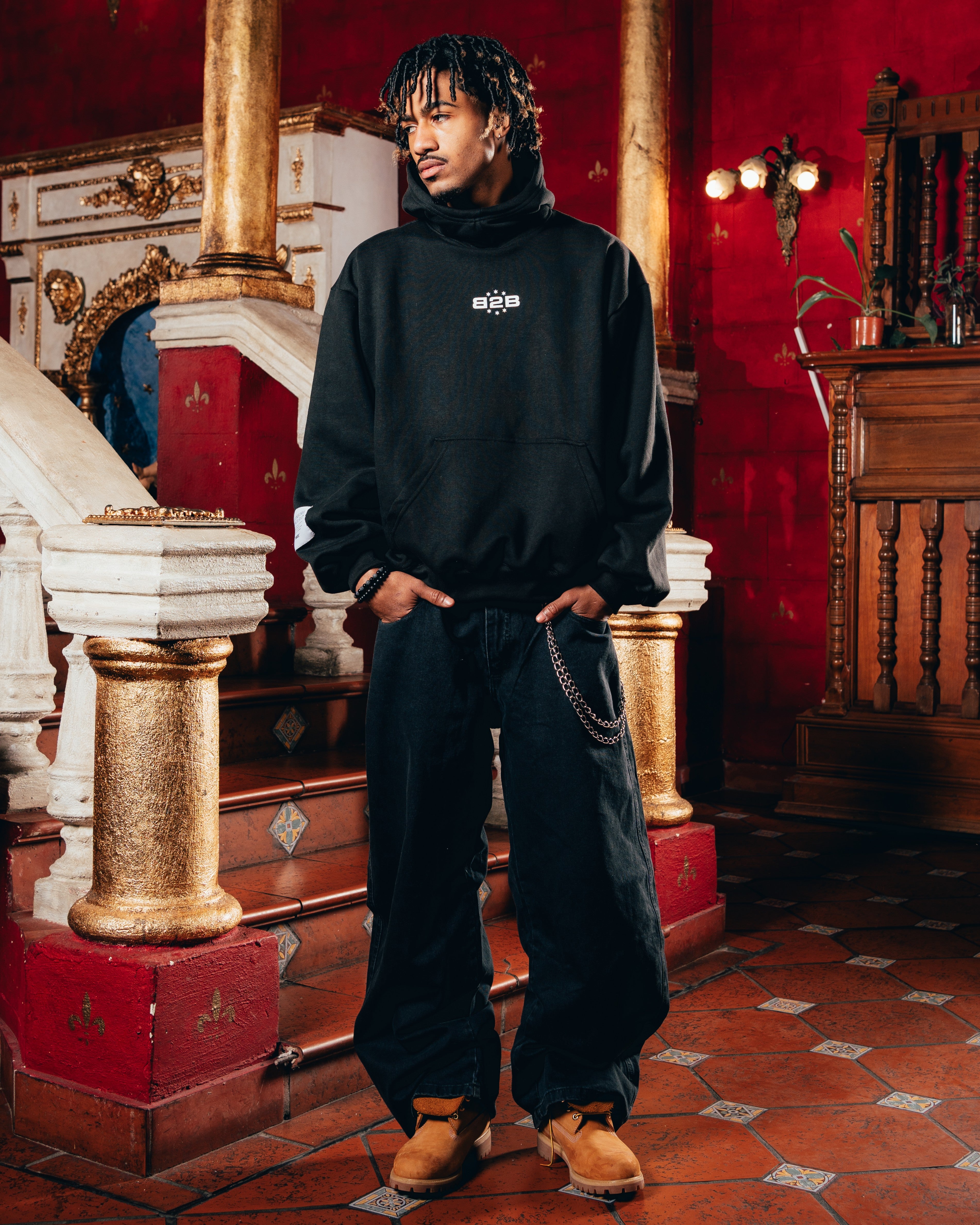 HOODIE OVERSIZED PESADO [ B2B ] BLACK