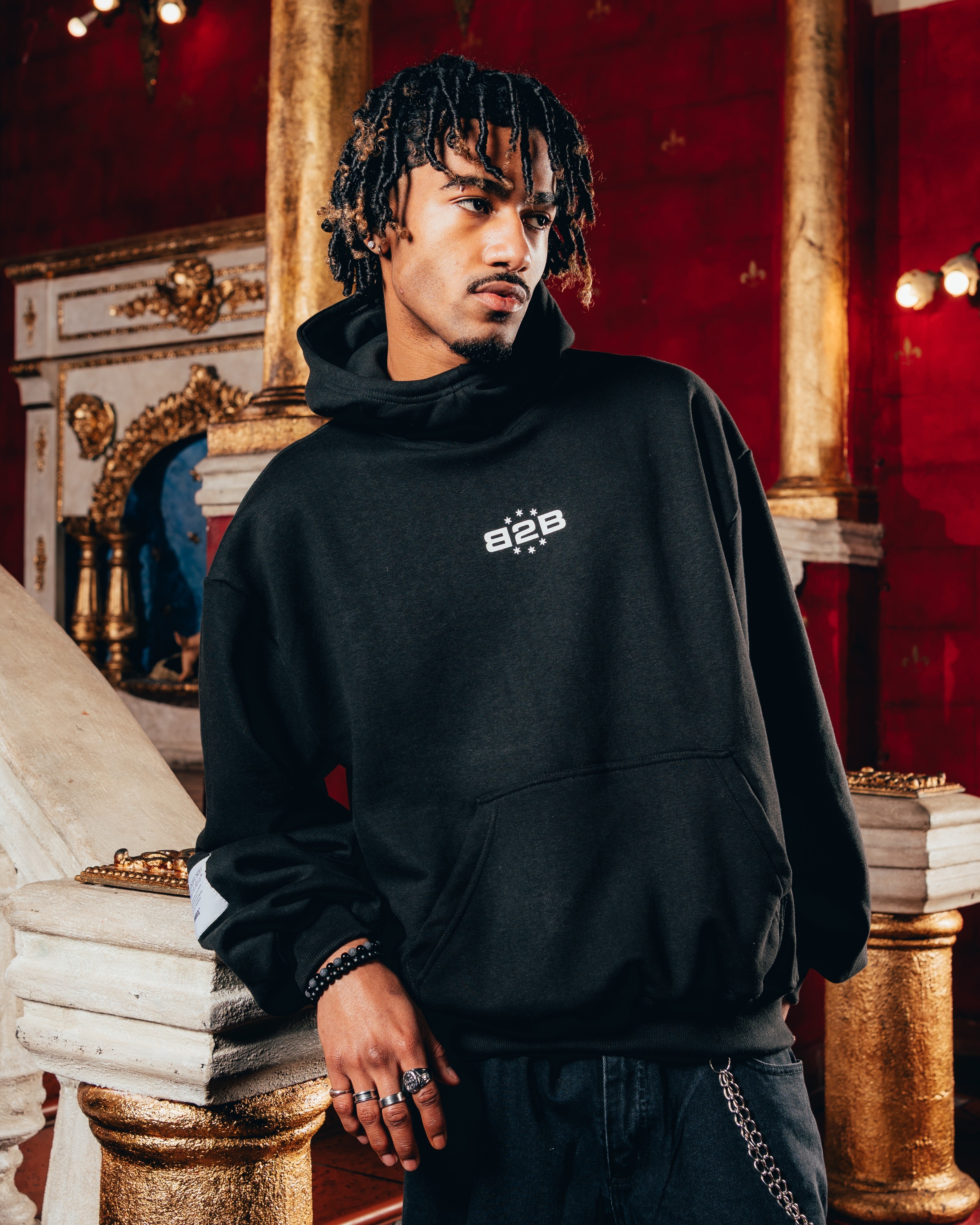 HOODIE OVERSIZED PESADO [ B2B ] BLACK