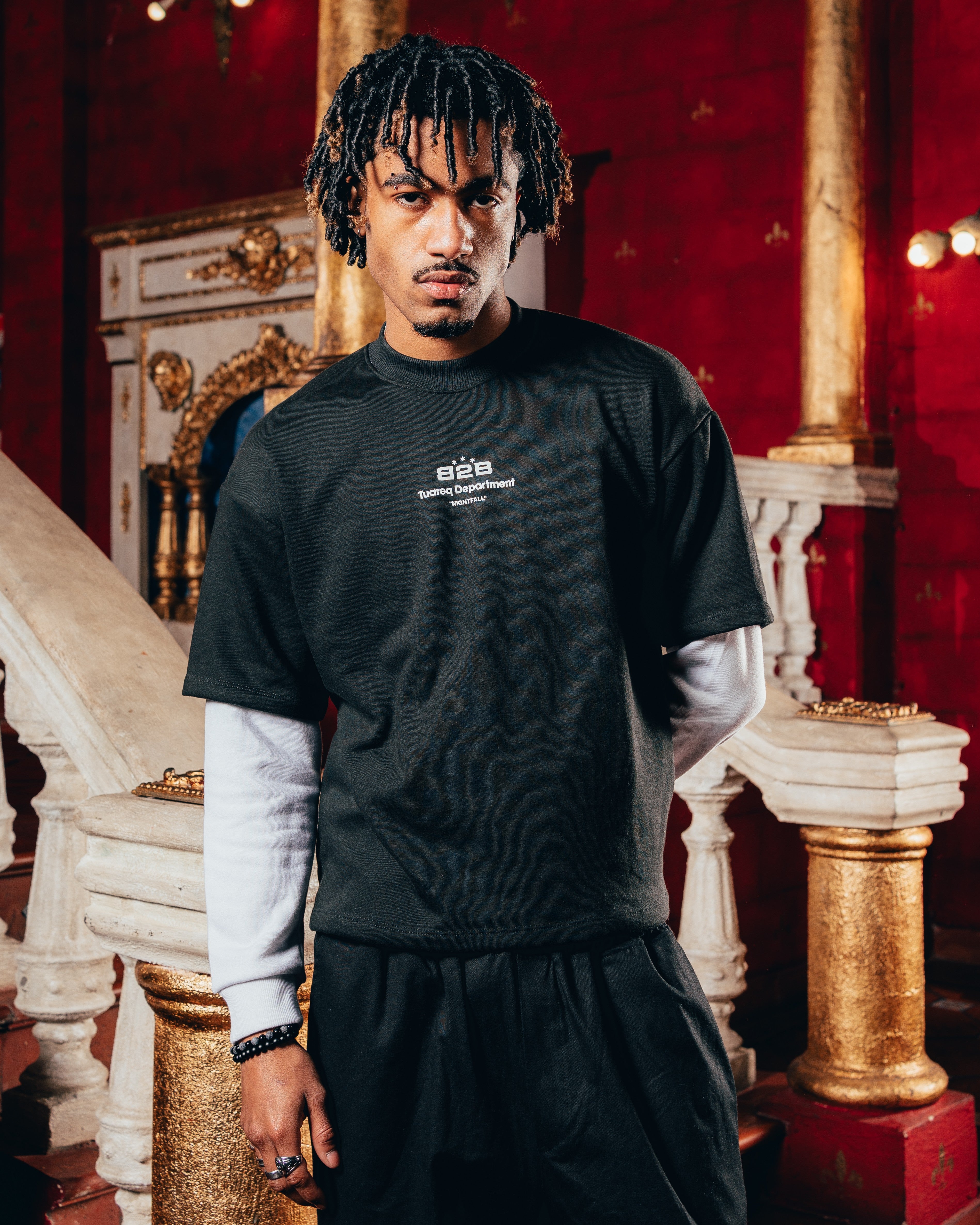CREWNECK DOBLE MANGA [ B2B ] BLACK