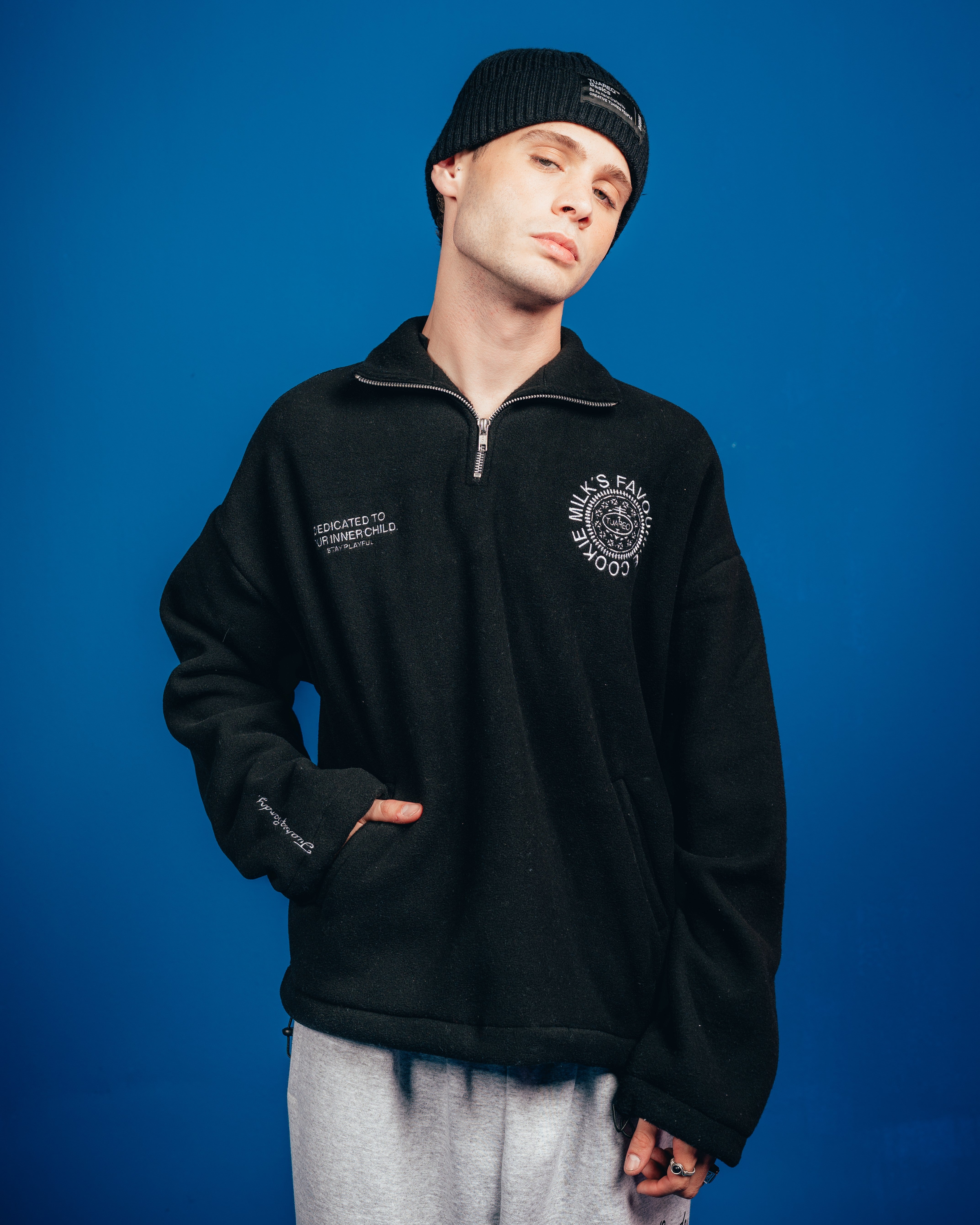 POLO CREWNECK CANDY [ OREO ] SIMPLE BLACK
