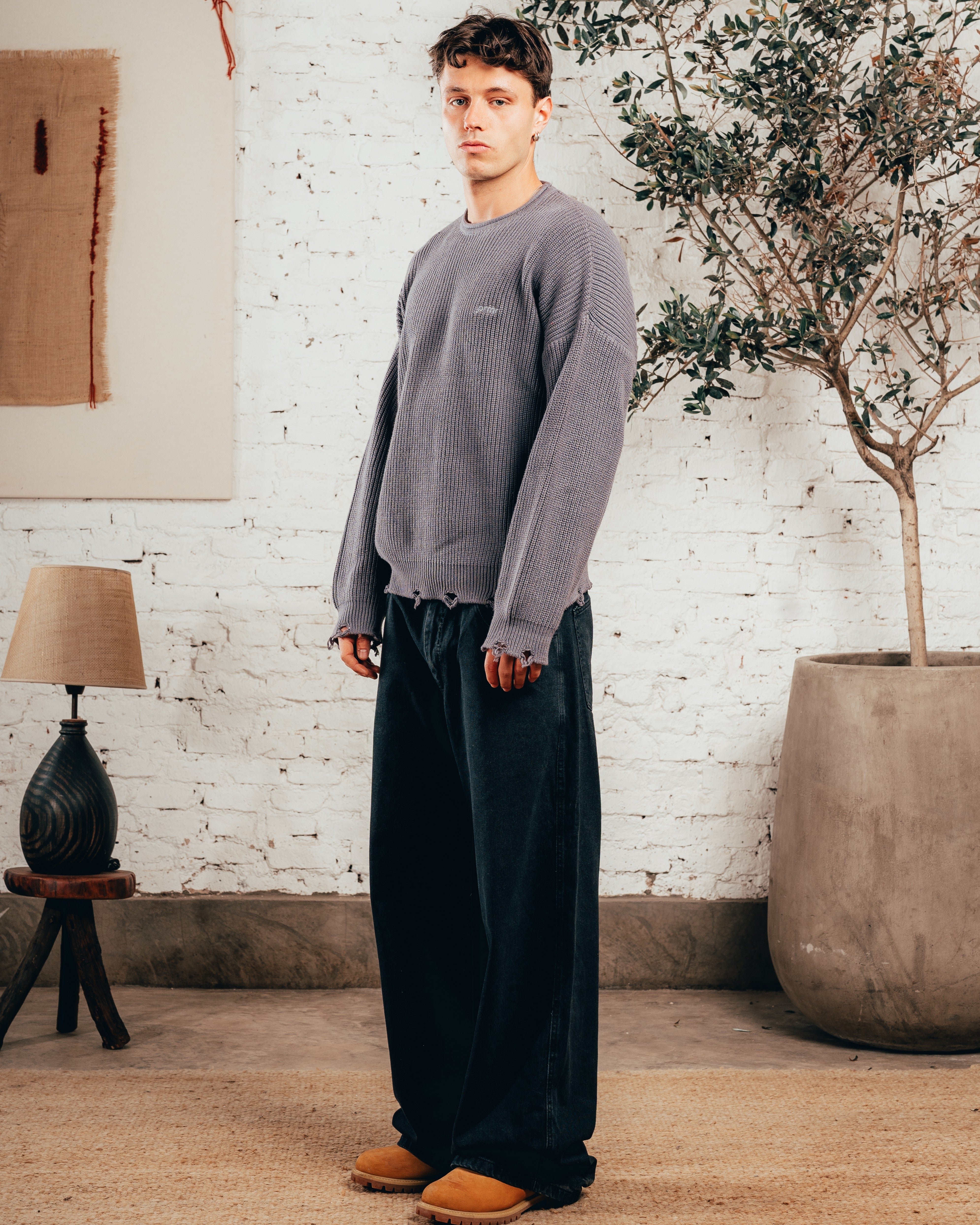 SWEATER TEJIDO PESADO [ PRIMARI ] GRIS PLOMO