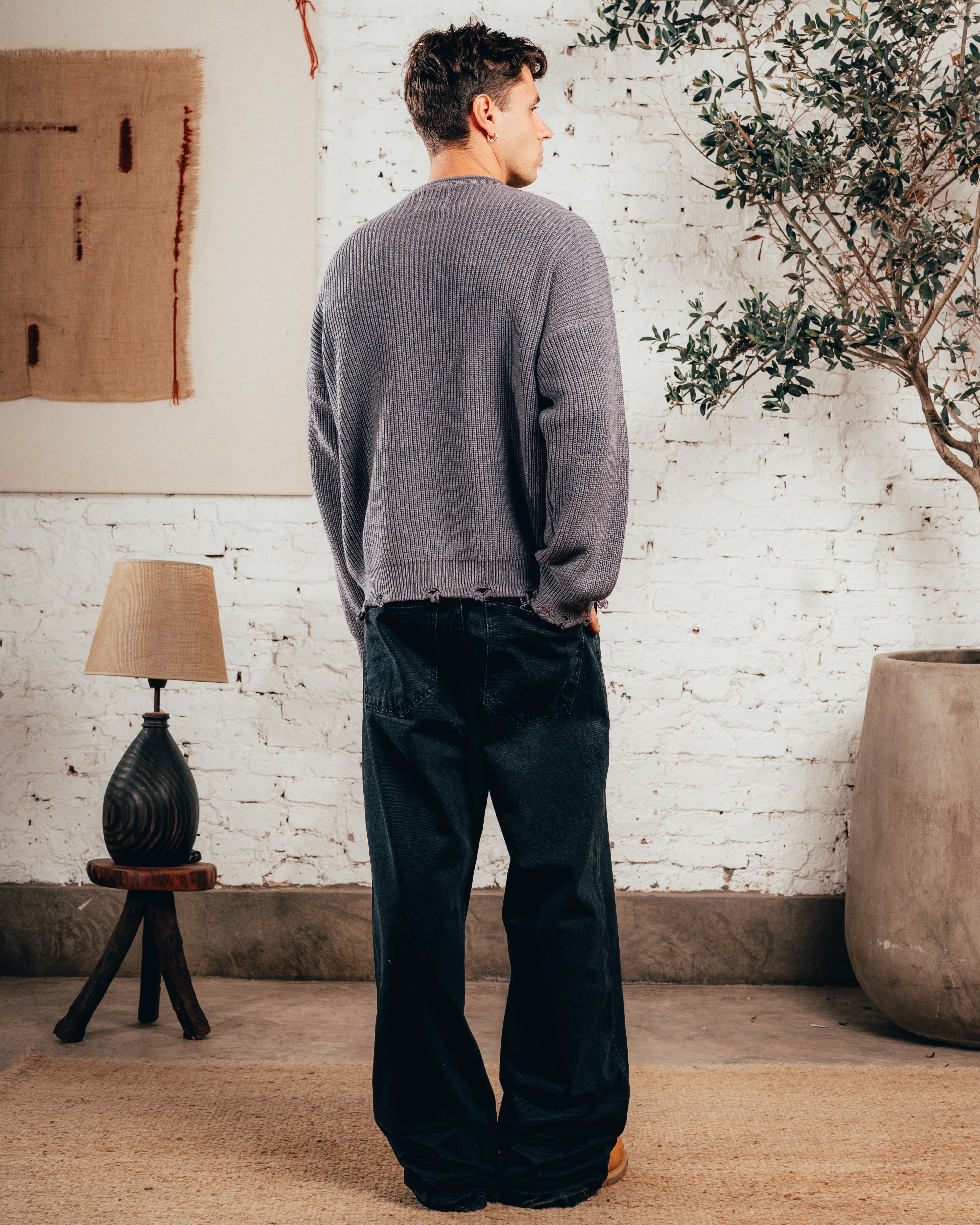 SWEATER TEJIDO PESADO [ PRIMARI ] GRIS PLOMO