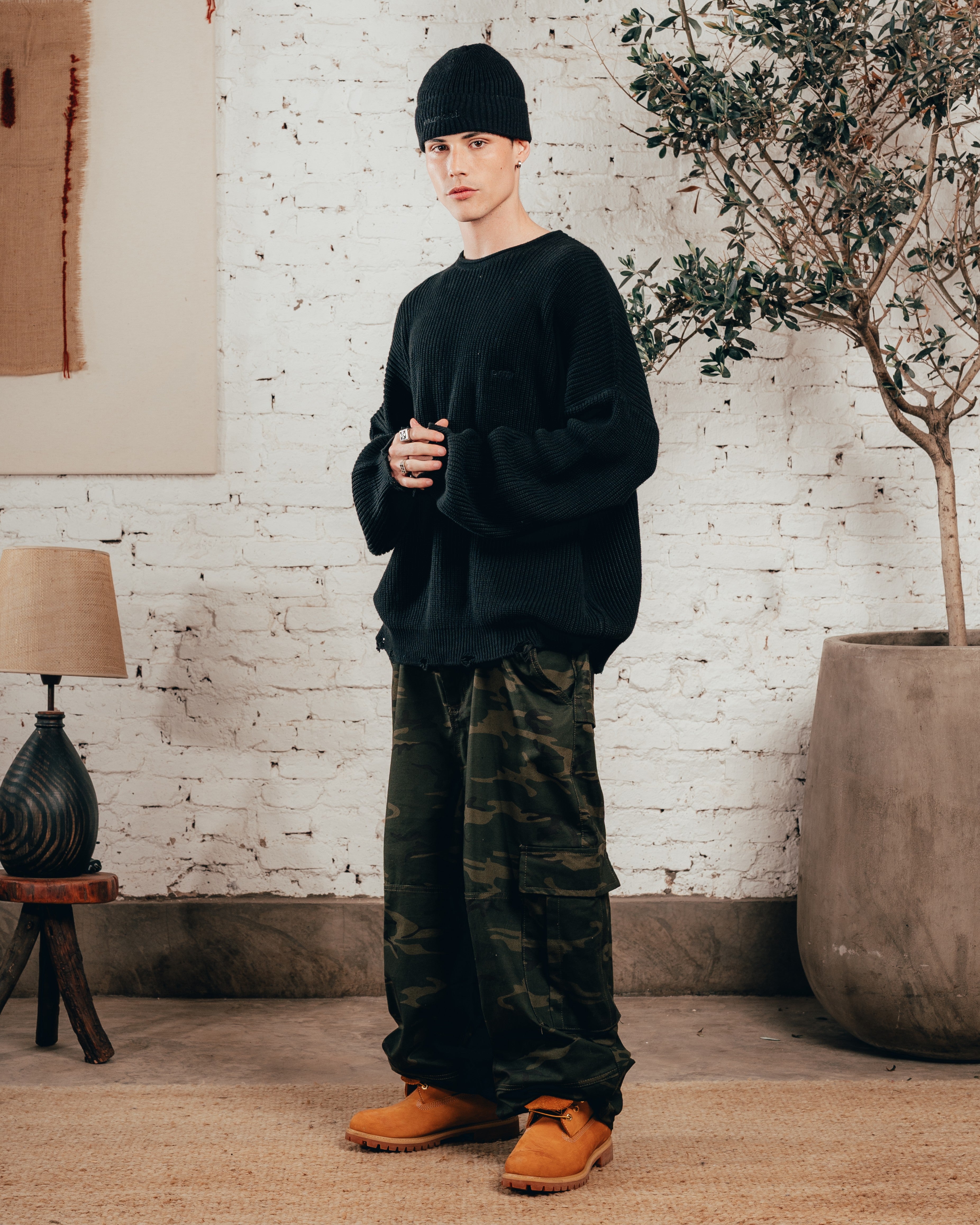 SWEATER TEJIDO PESADO [ PRIMARI ] JET BLACK
