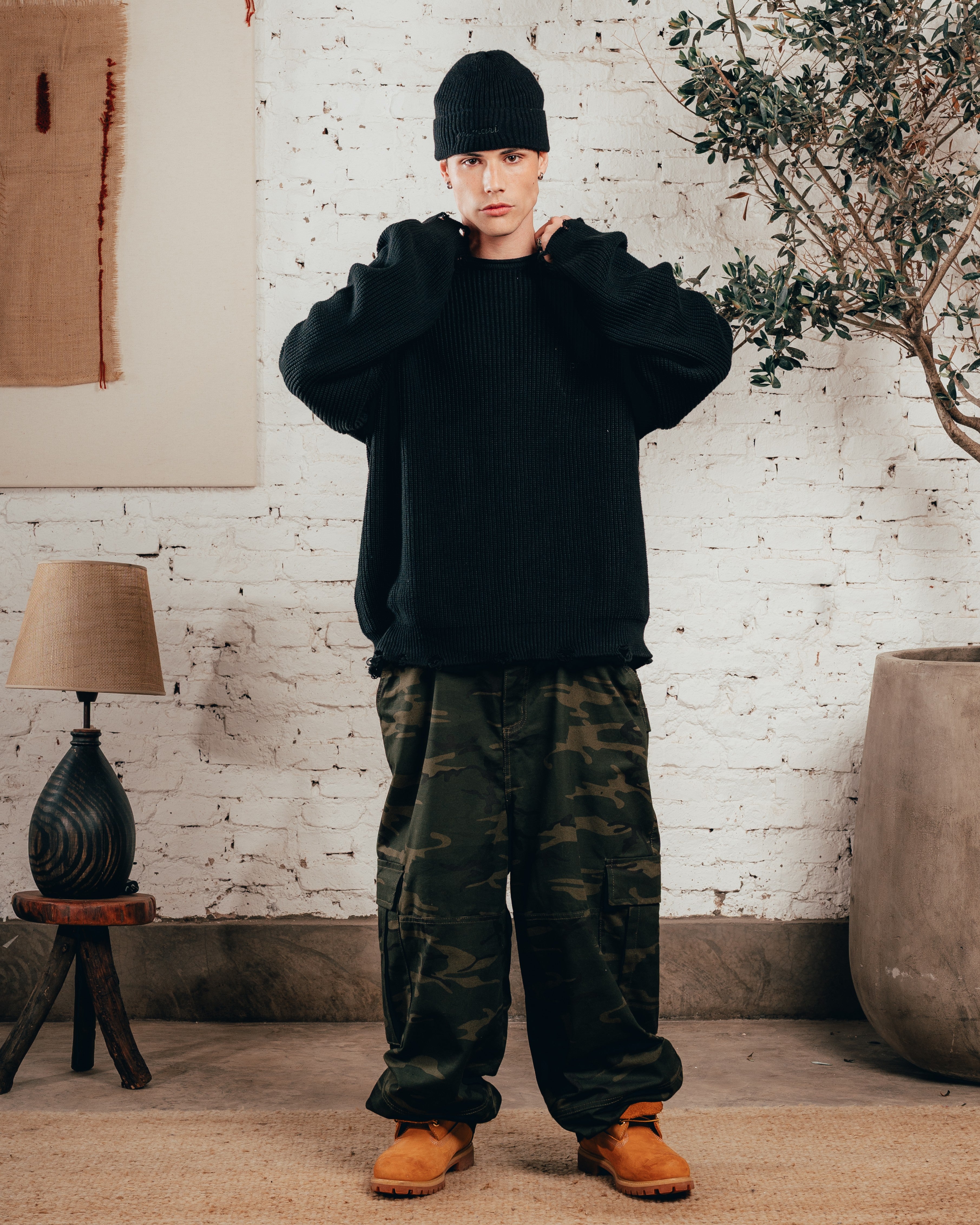 SWEATER TEJIDO PESADO [ PRIMARI ] JET BLACK