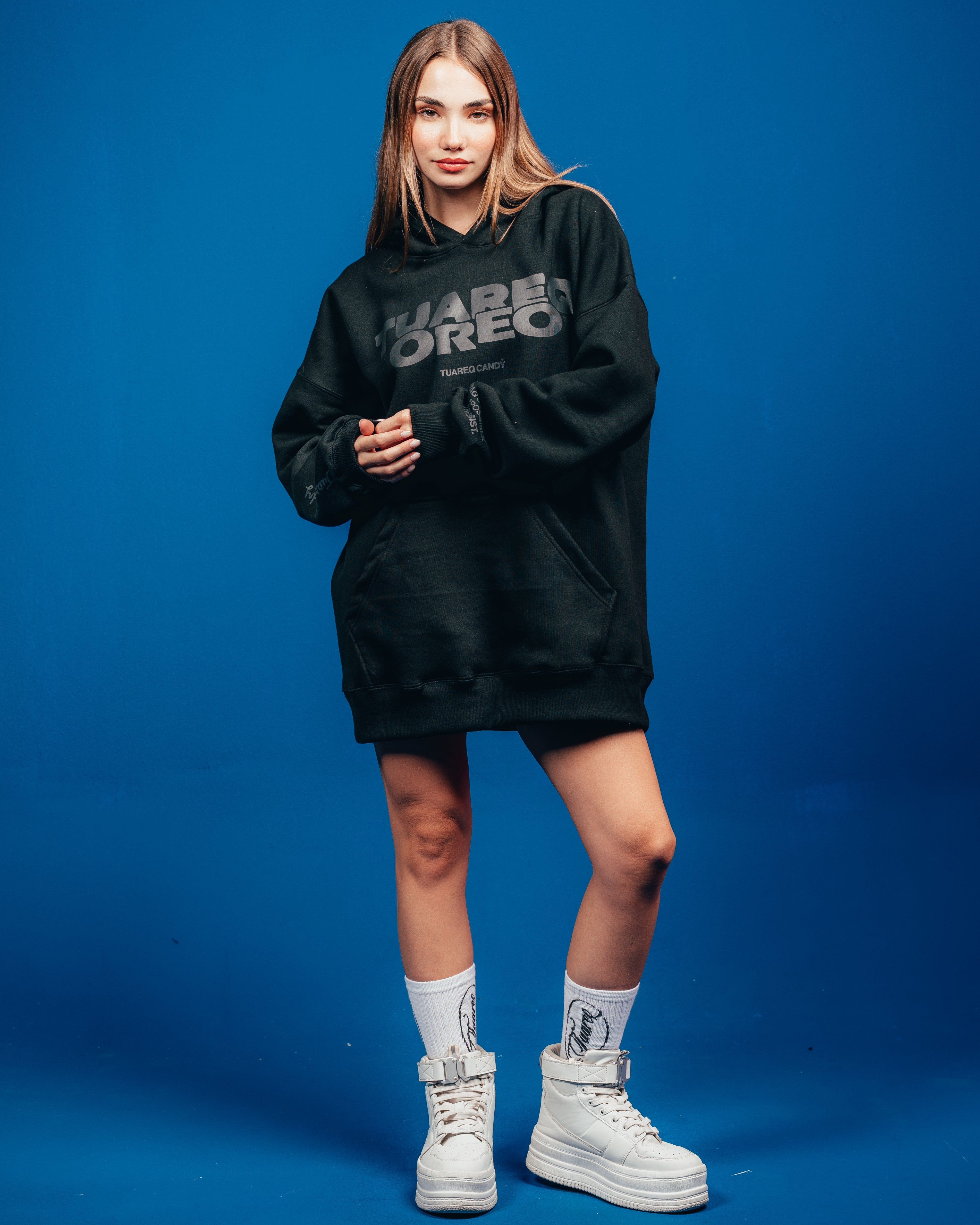 HOODIE PESADO CANDY [ OREO ] 2BLE BLACK
