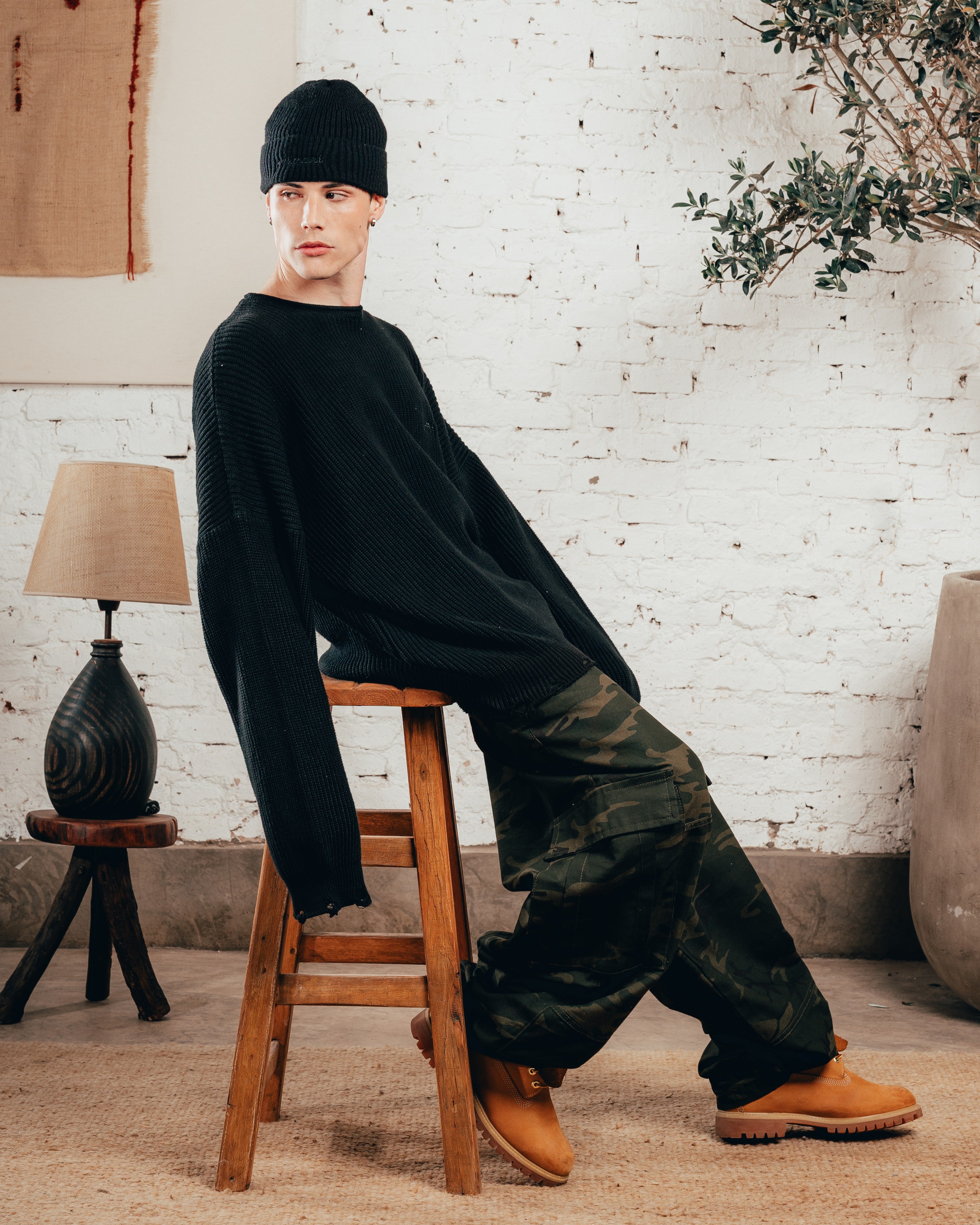 SWEATER TEJIDO PESADO [ PRIMARI ] JET BLACK