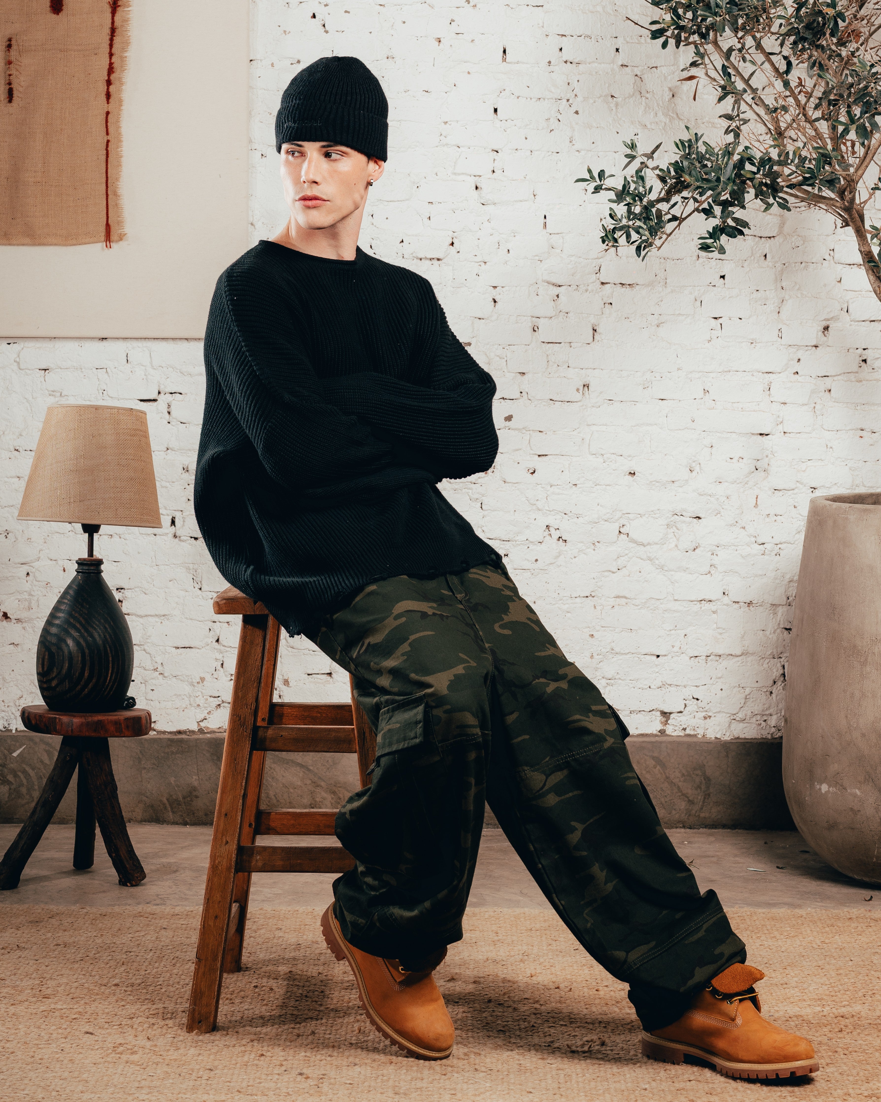 SWEATER TEJIDO PESADO [ PRIMARI ] JET BLACK