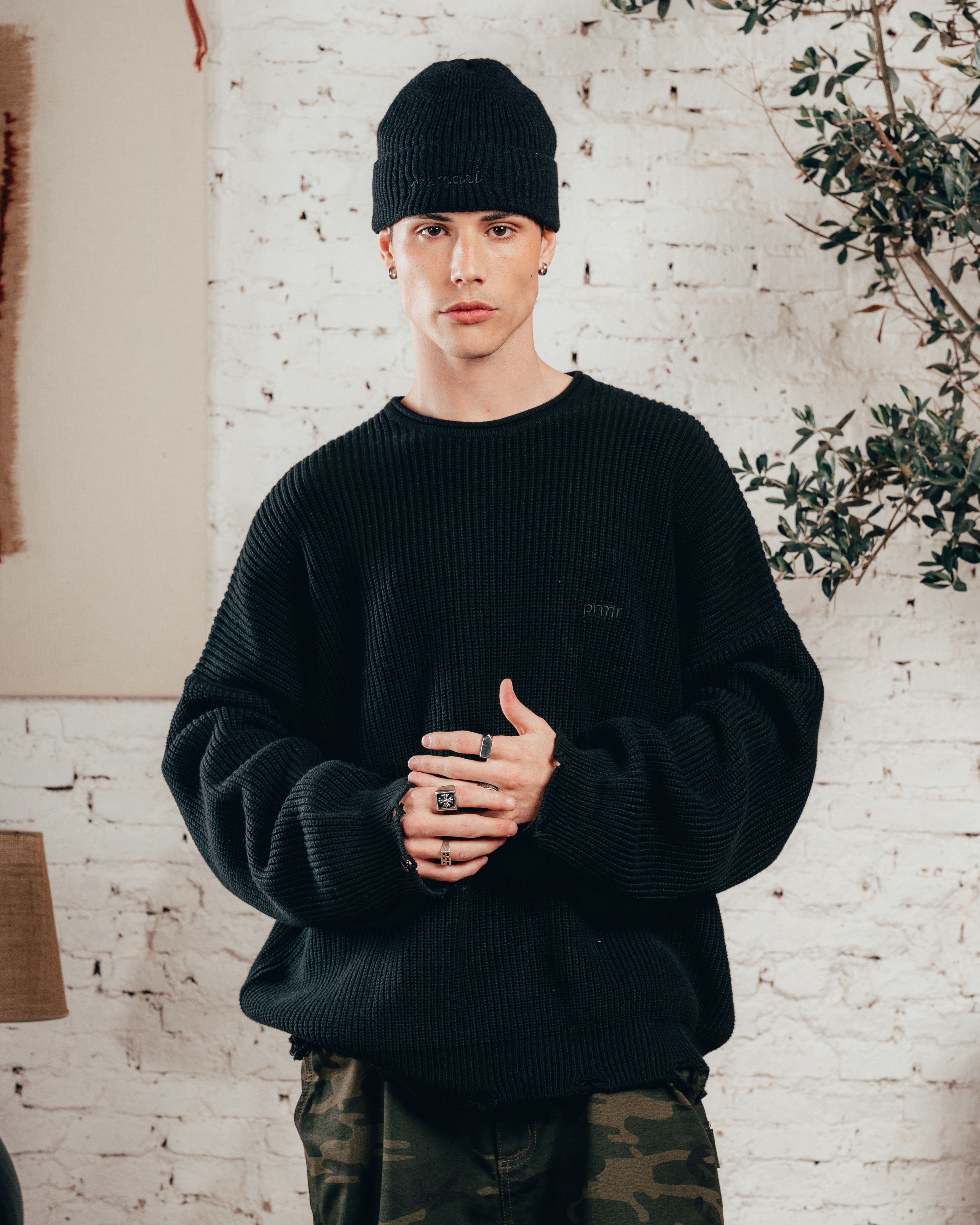 SWEATER TEJIDO PESADO [ PRIMARI ] JET BLACK