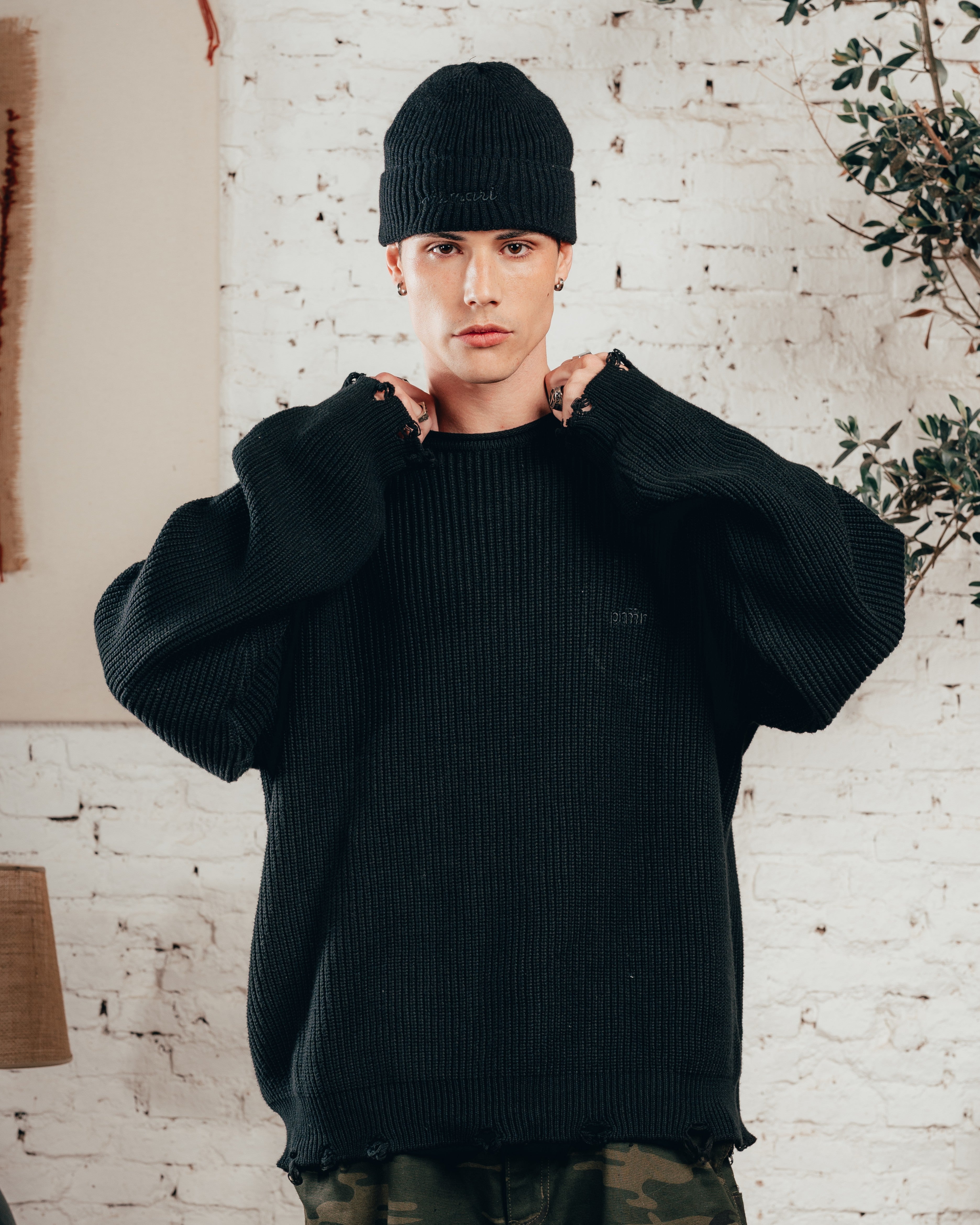 SWEATER TEJIDO PESADO [ PRIMARI ] JET BLACK