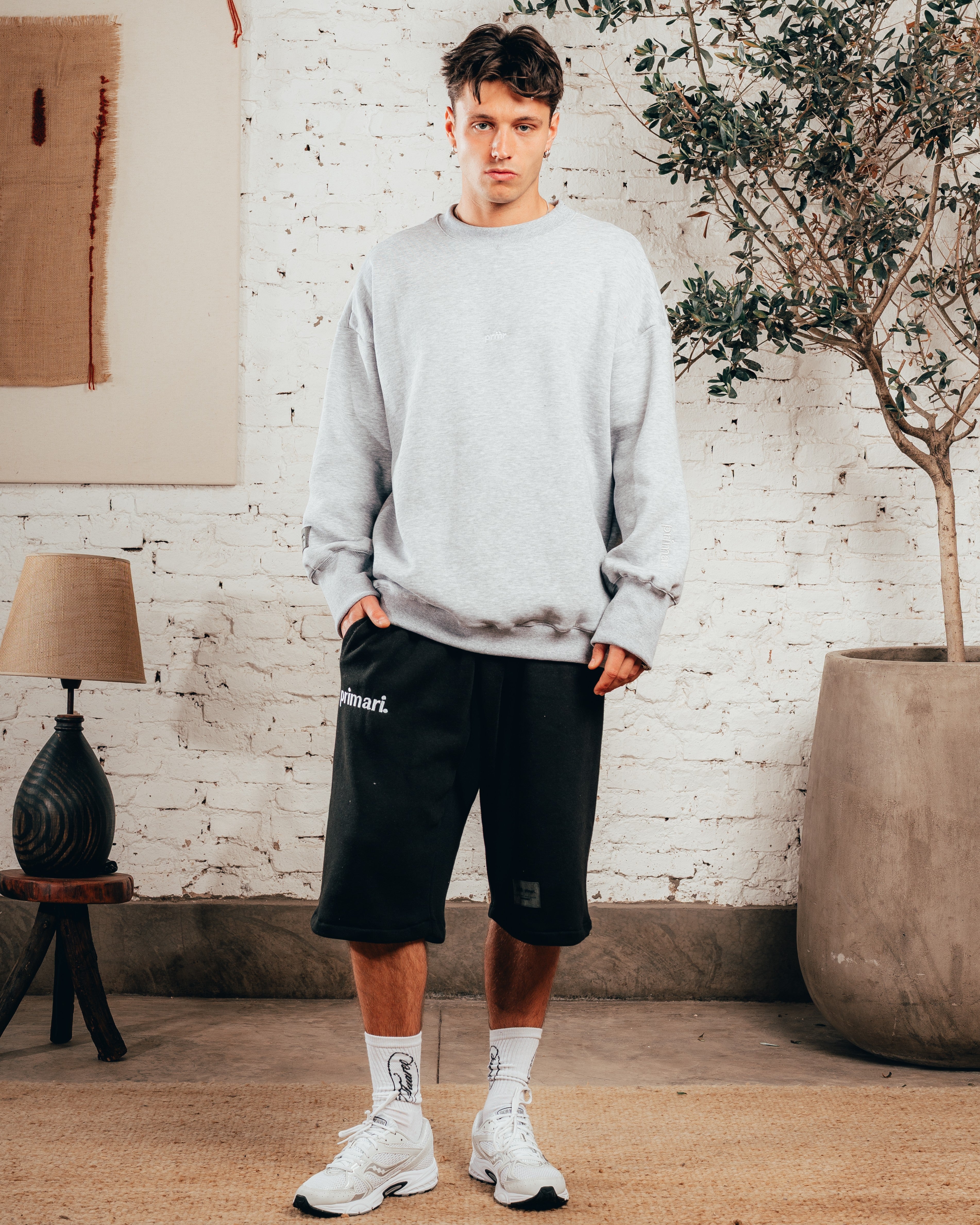 CREWNECK OVERSIZED [ PRIMARI ] MELANGE GREY
