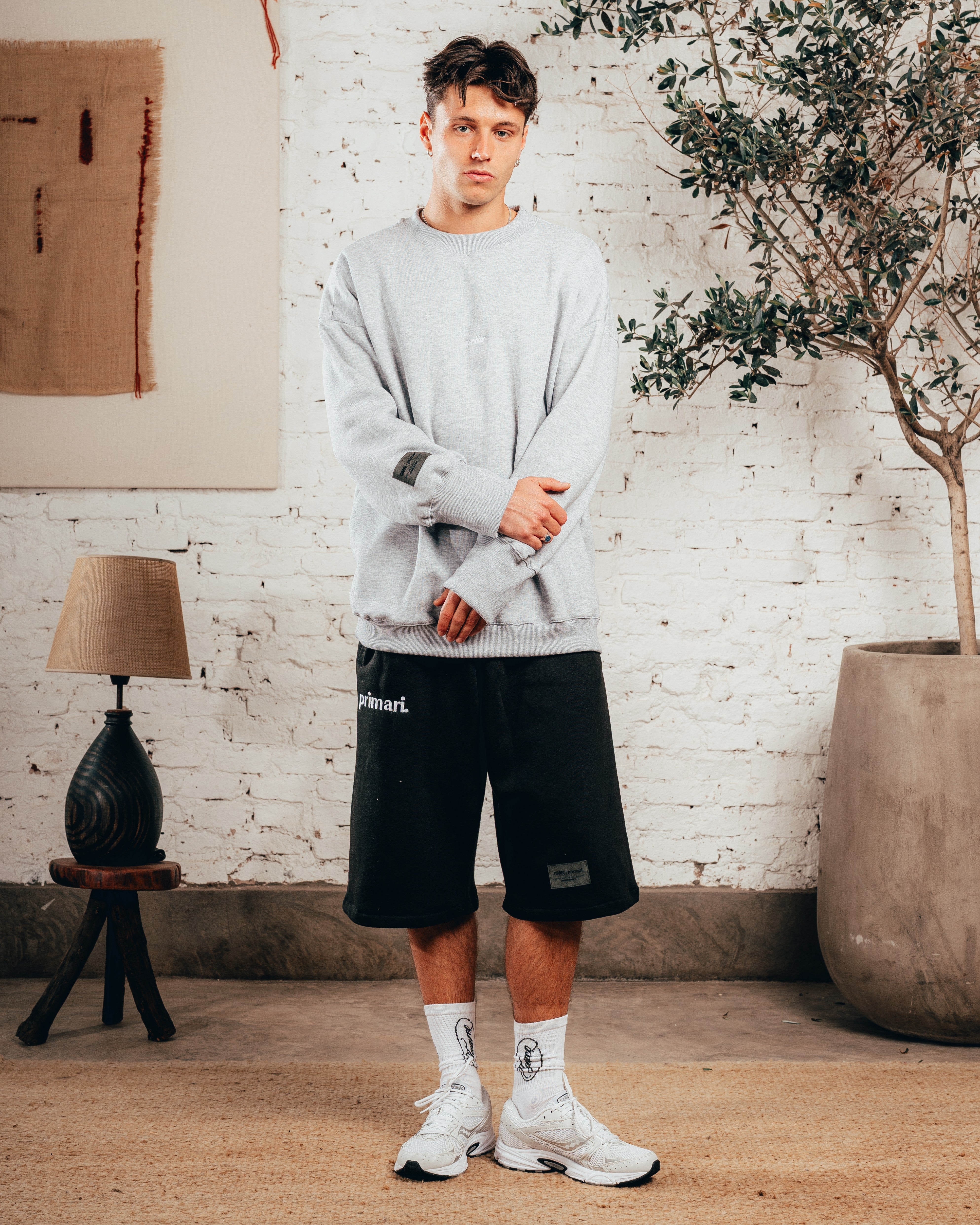 CREWNECK OVERSIZED [ PRIMARI ] MELANGE GREY