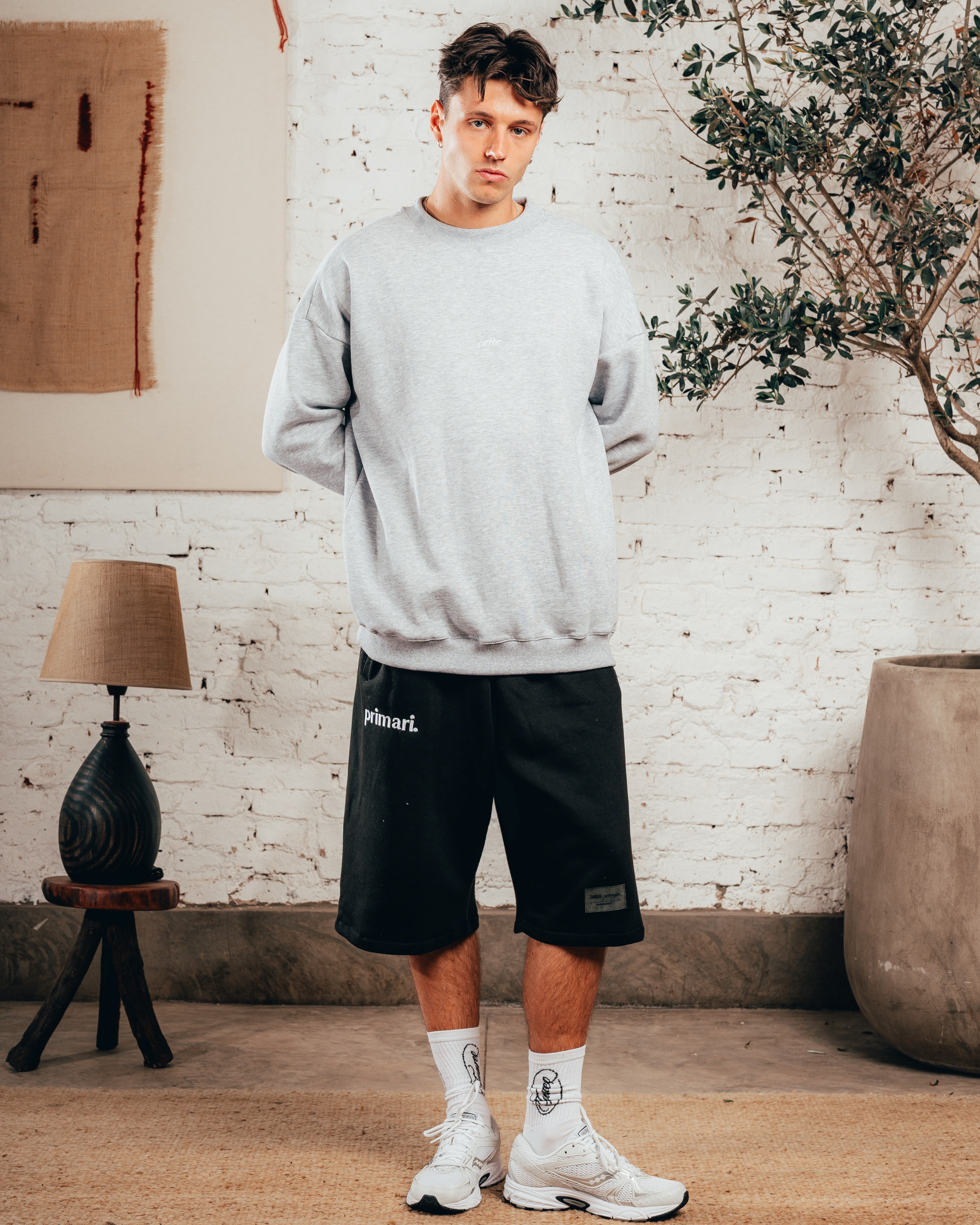 CREWNECK OVERSIZED [ PRIMARI ] MELANGE GREY