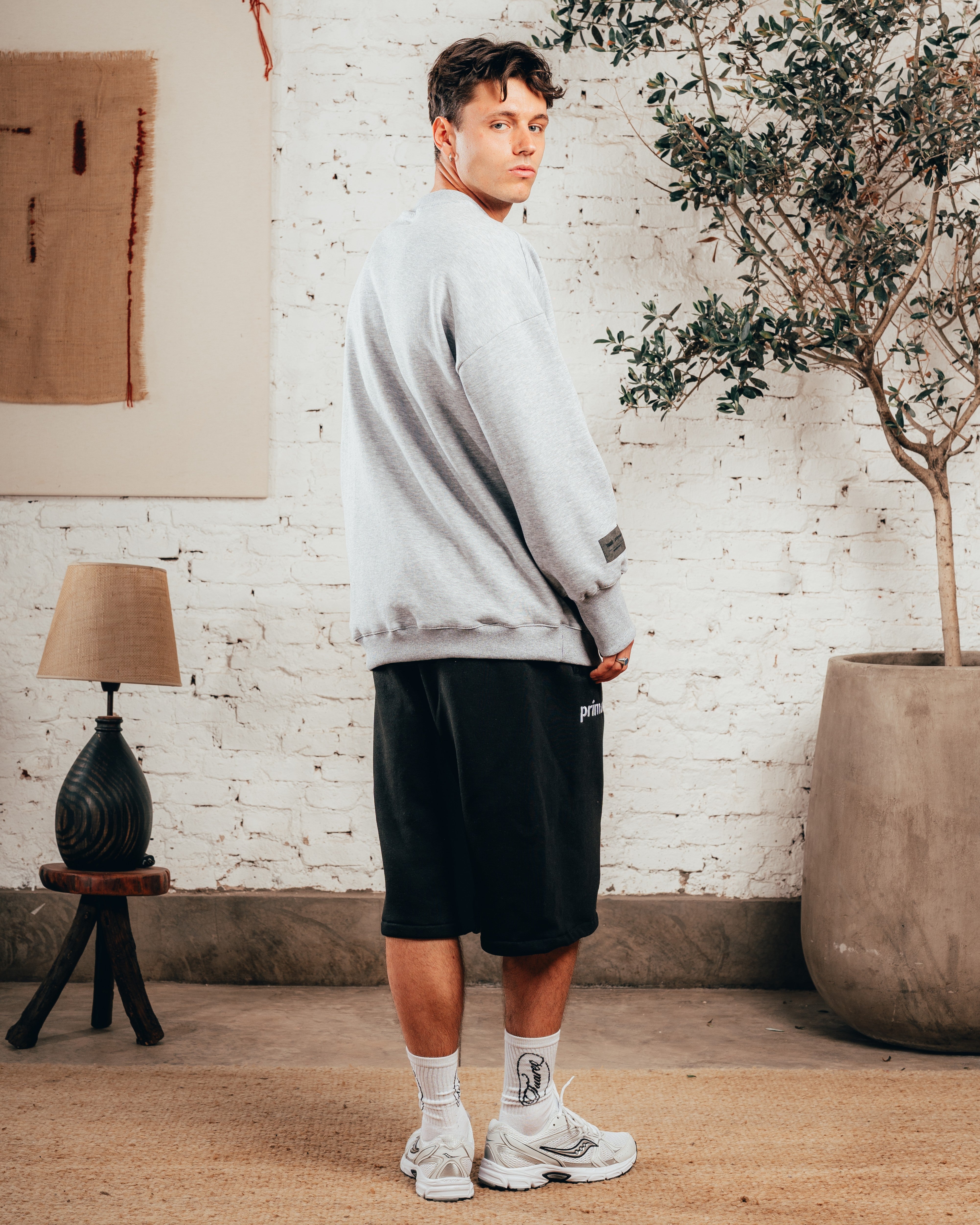 CREWNECK OVERSIZED [ PRIMARI ] MELANGE GREY