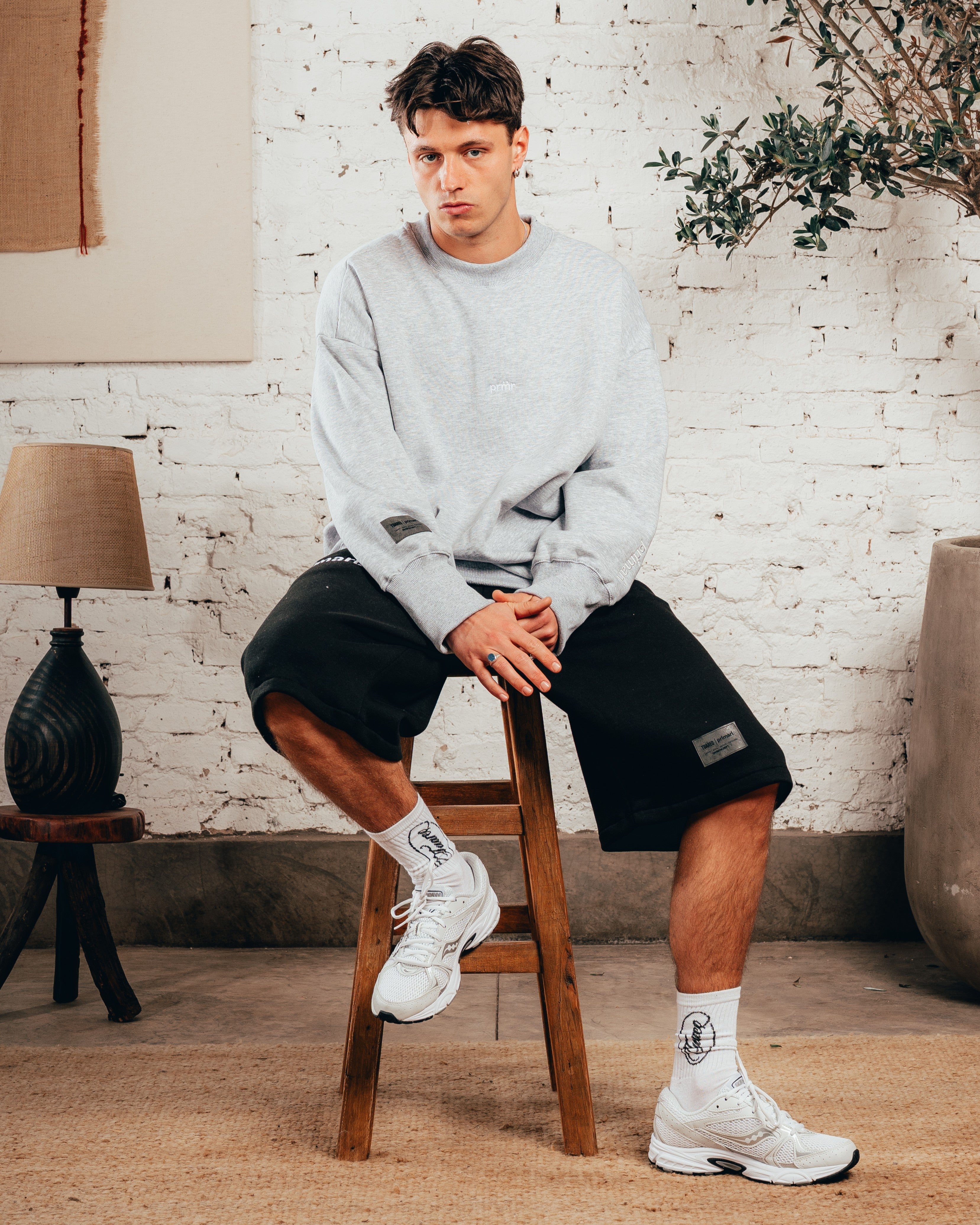 CREWNECK OVERSIZED [ PRIMARI ] MELANGE GREY