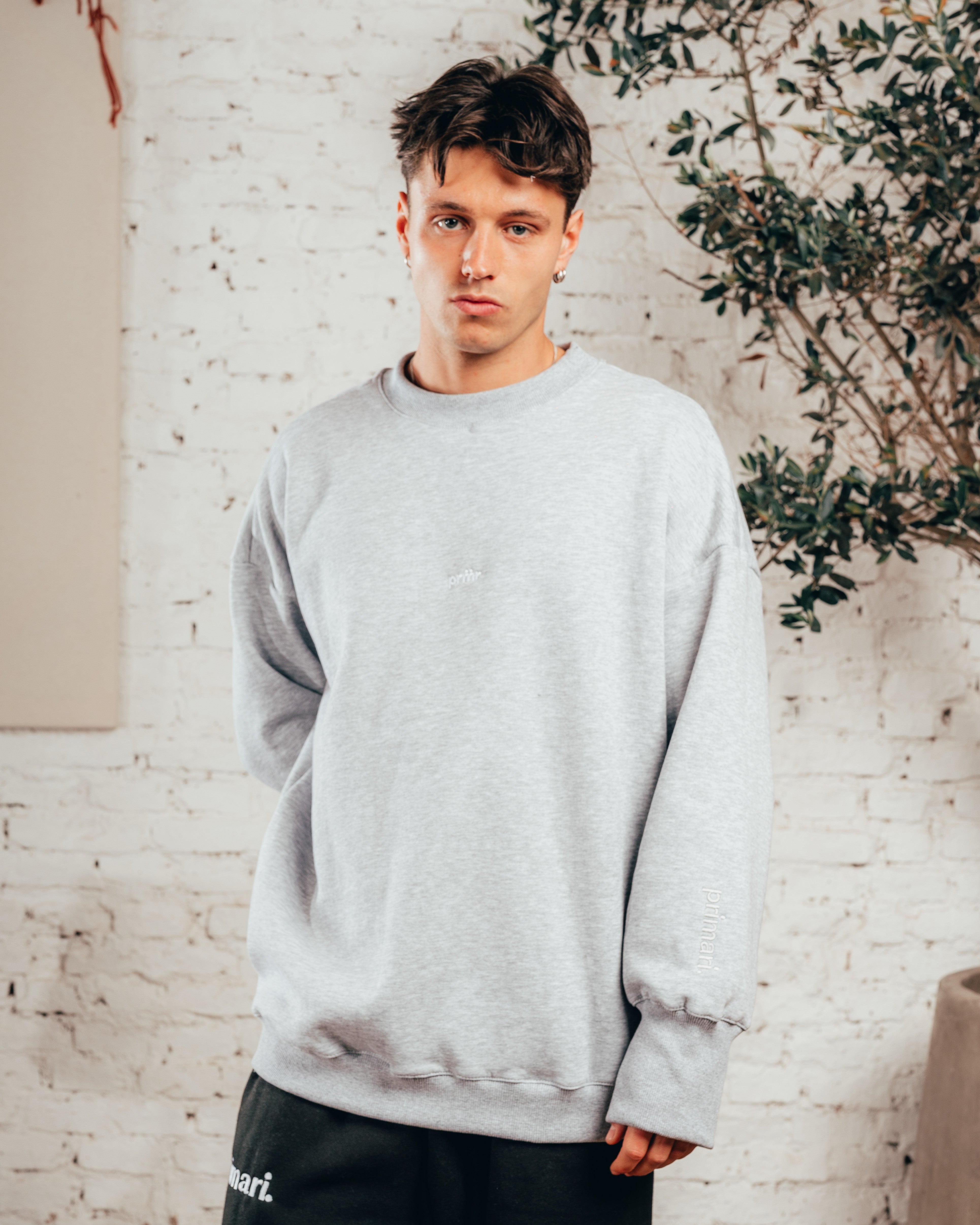 CREWNECK OVERSIZED [ PRIMARI ] MELANGE GREY