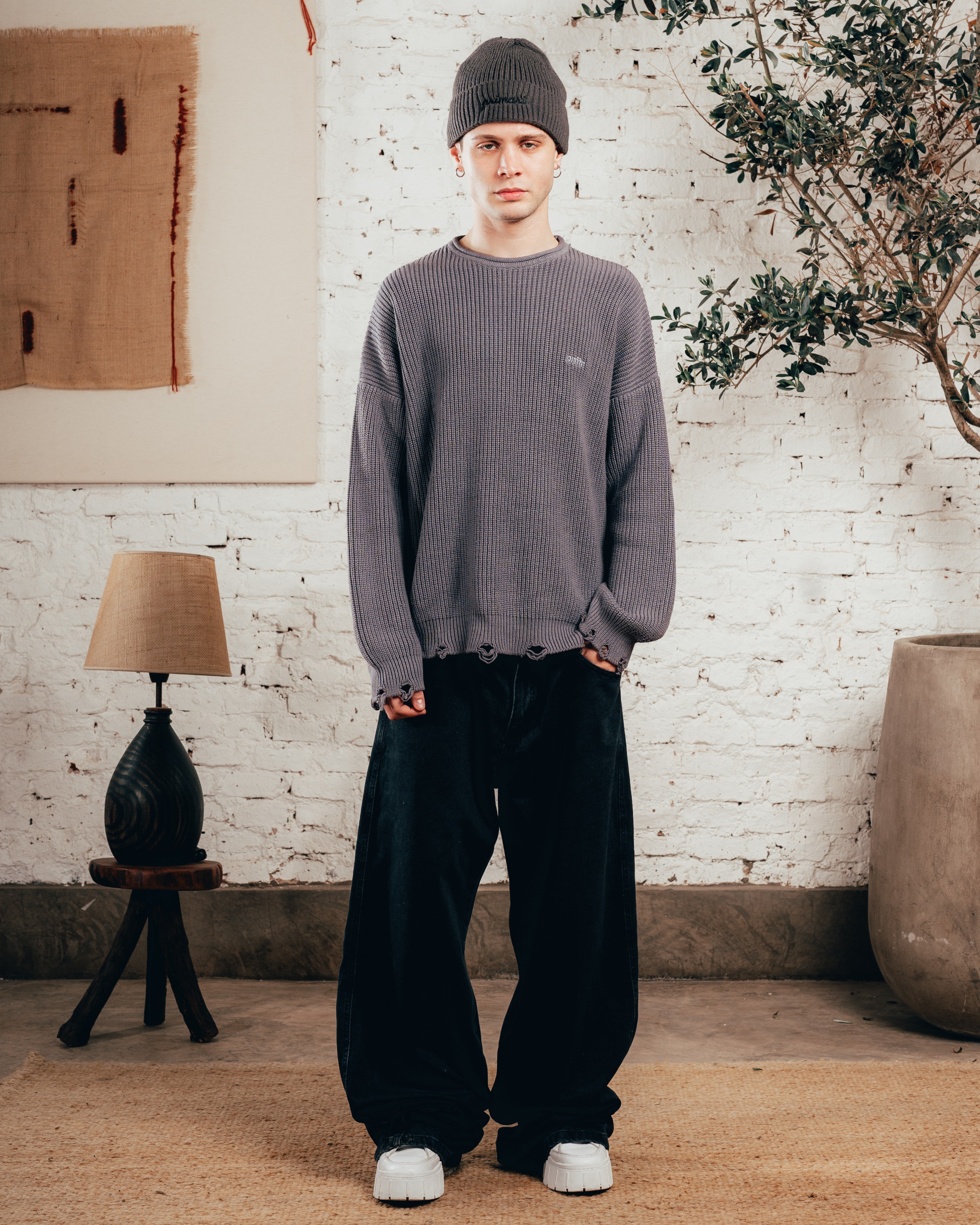 SWEATER TEJIDO PESADO [ PRIMARI ] GRIS PLOMO