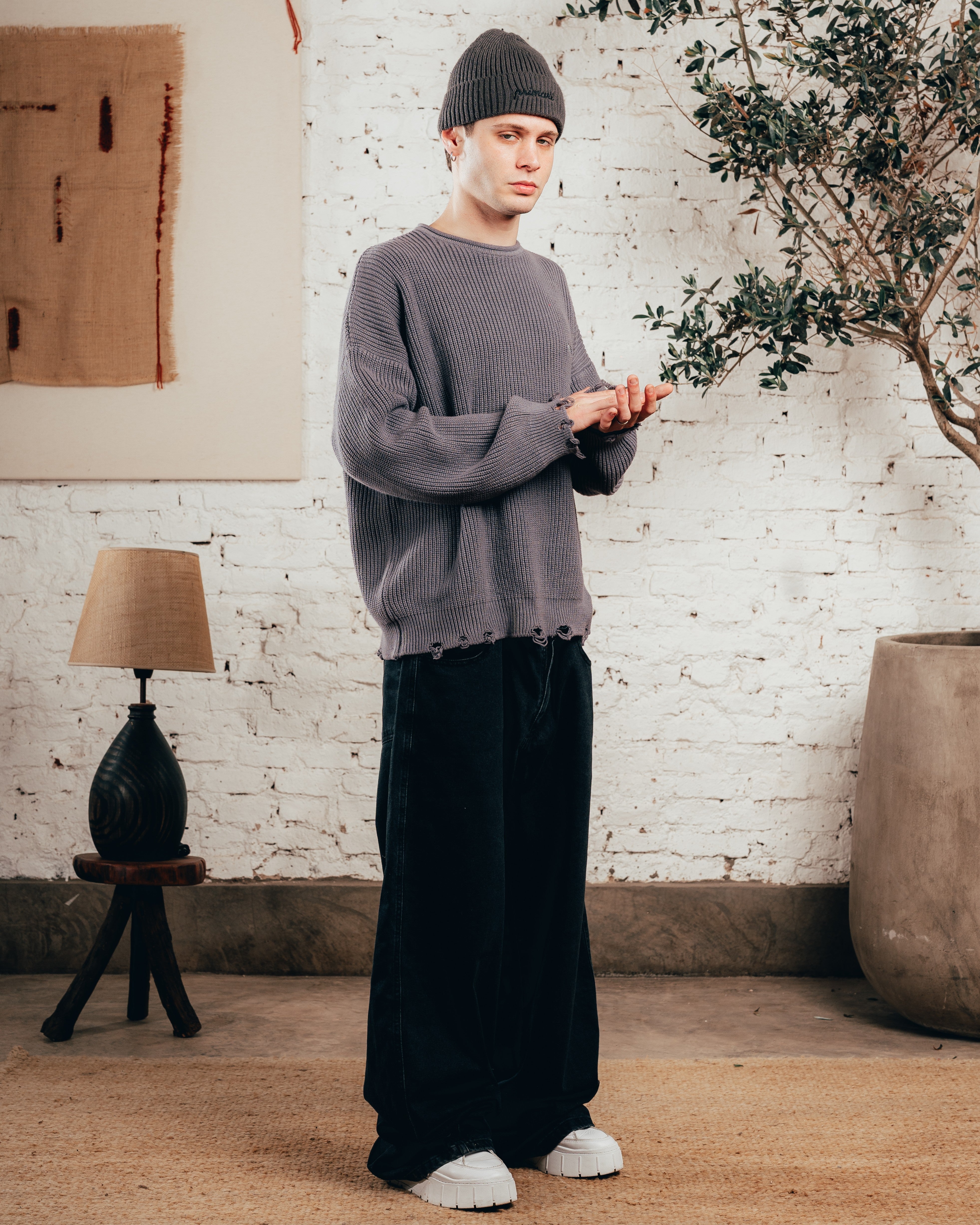 SWEATER TEJIDO PESADO [ PRIMARI ] GRIS PLOMO