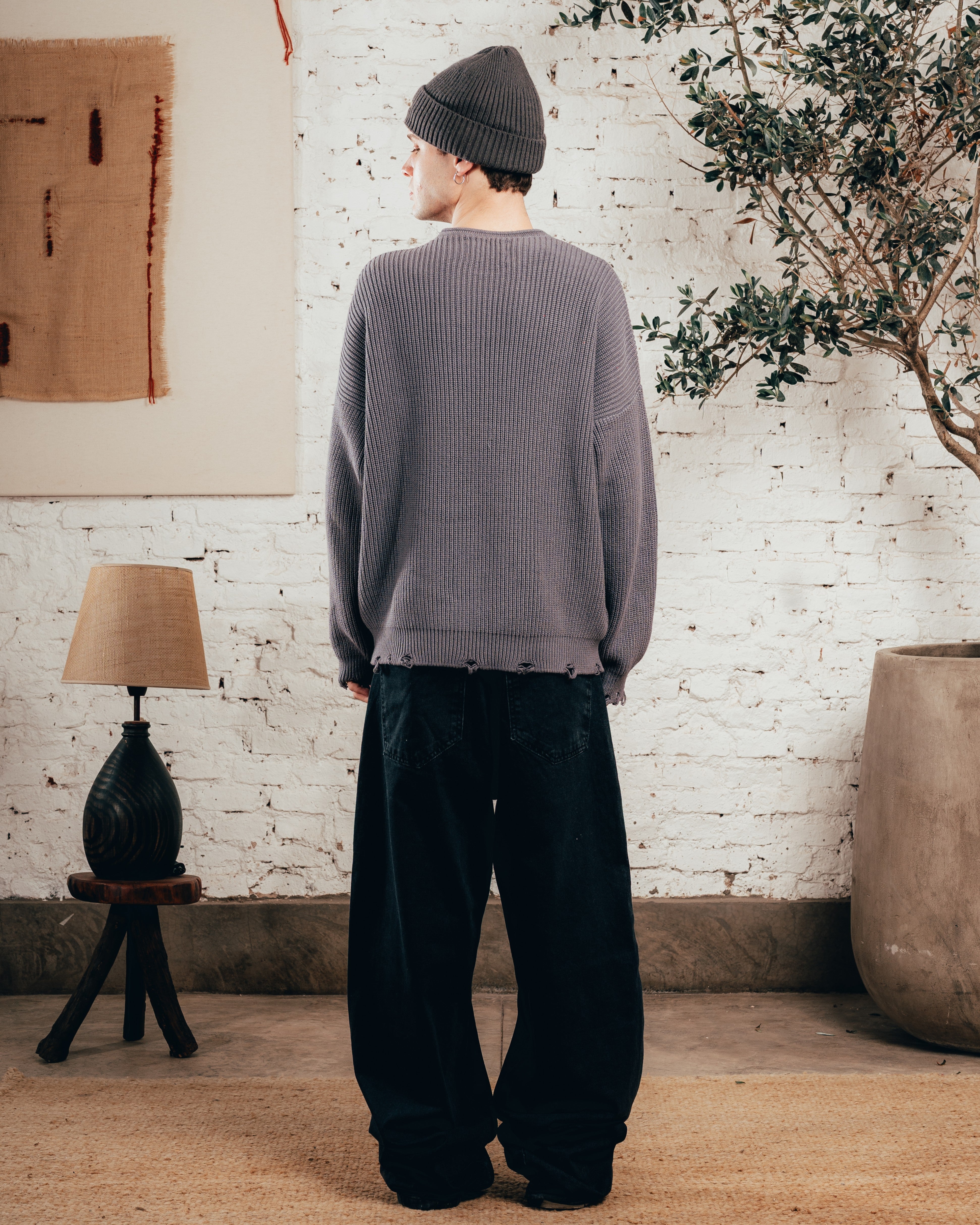 SWEATER TEJIDO PESADO [ PRIMARI ] GRIS PLOMO