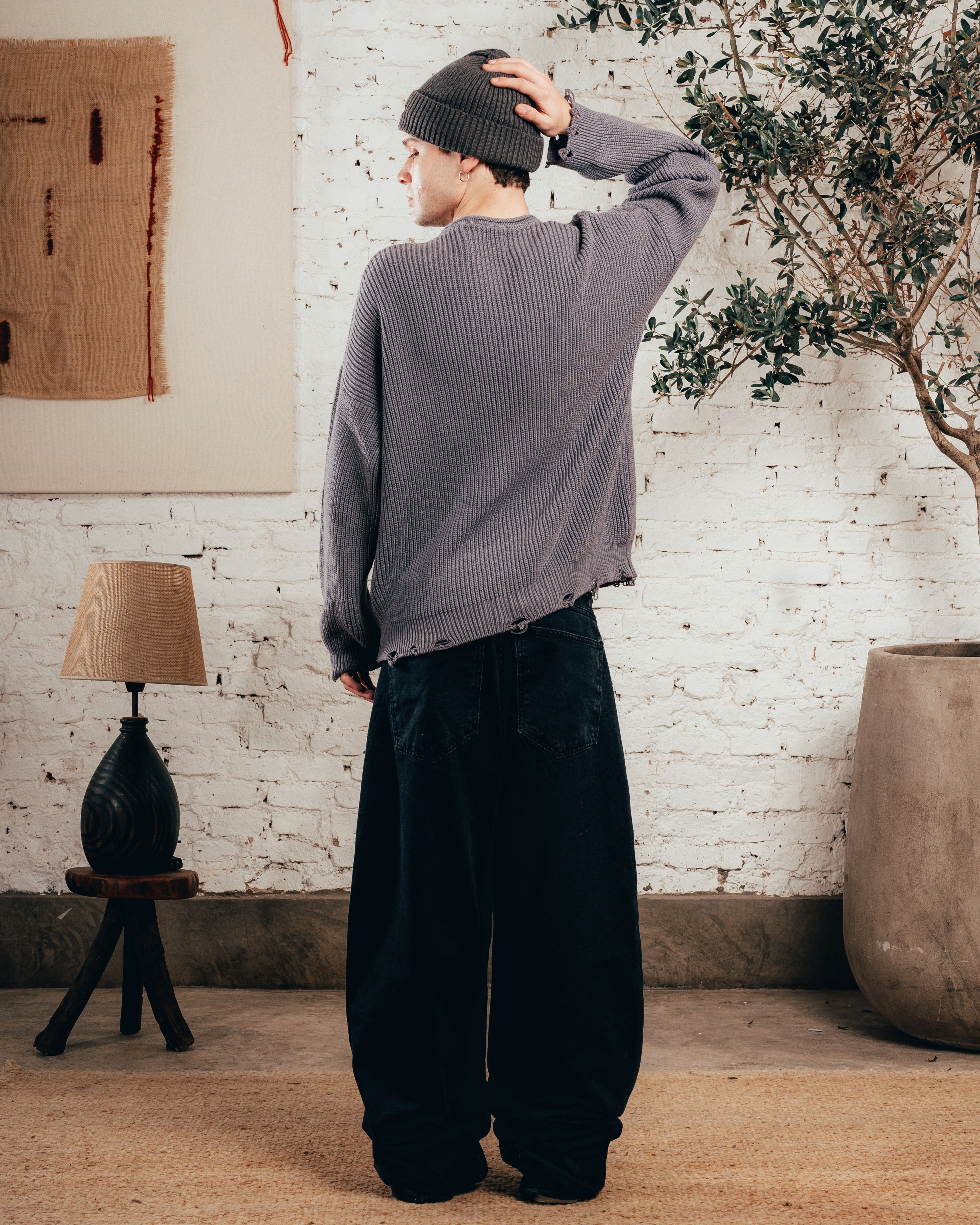 SWEATER TEJIDO PESADO [ PRIMARI ] GRIS PLOMO