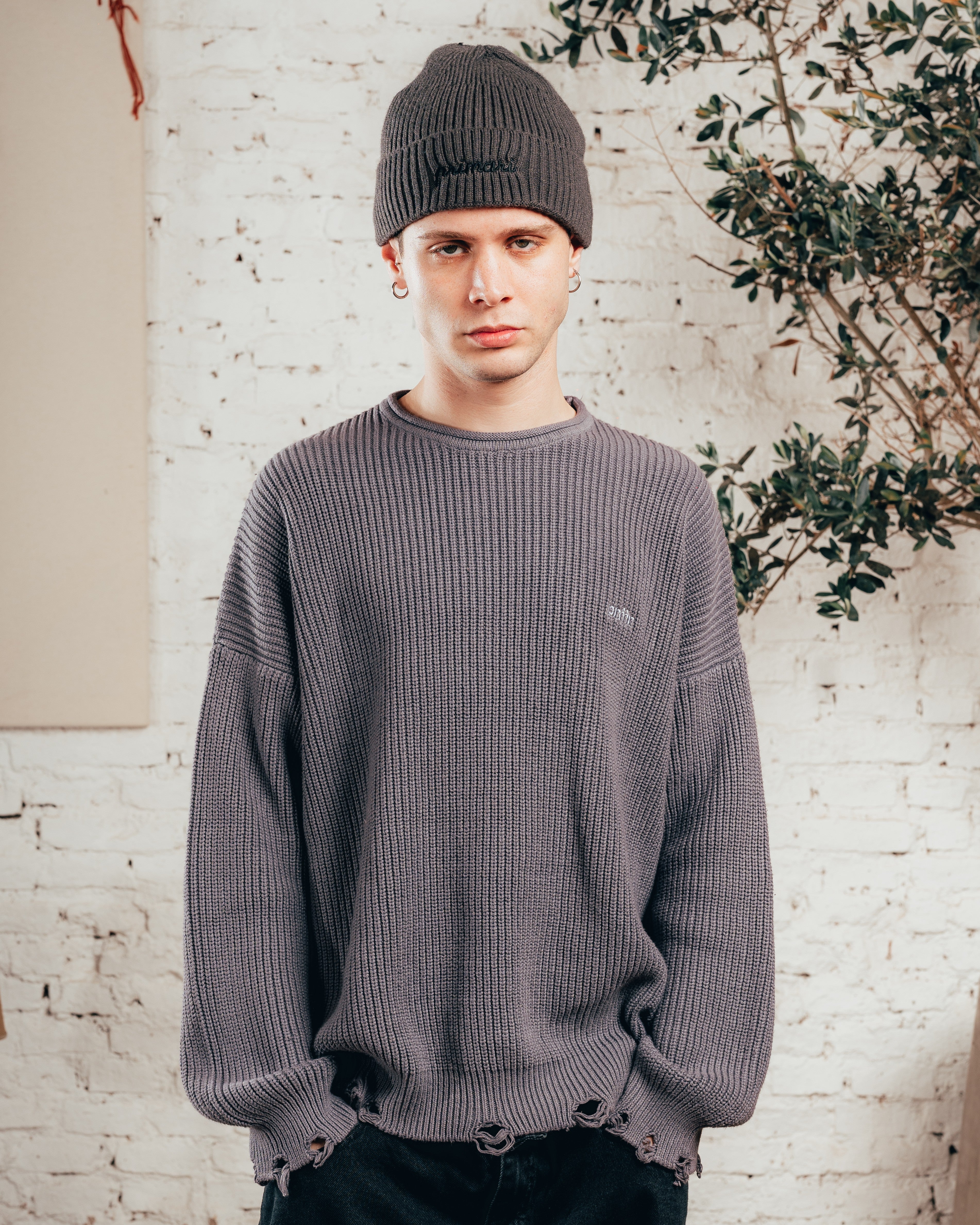 SWEATER TEJIDO PESADO [ PRIMARI ] GRIS PLOMO
