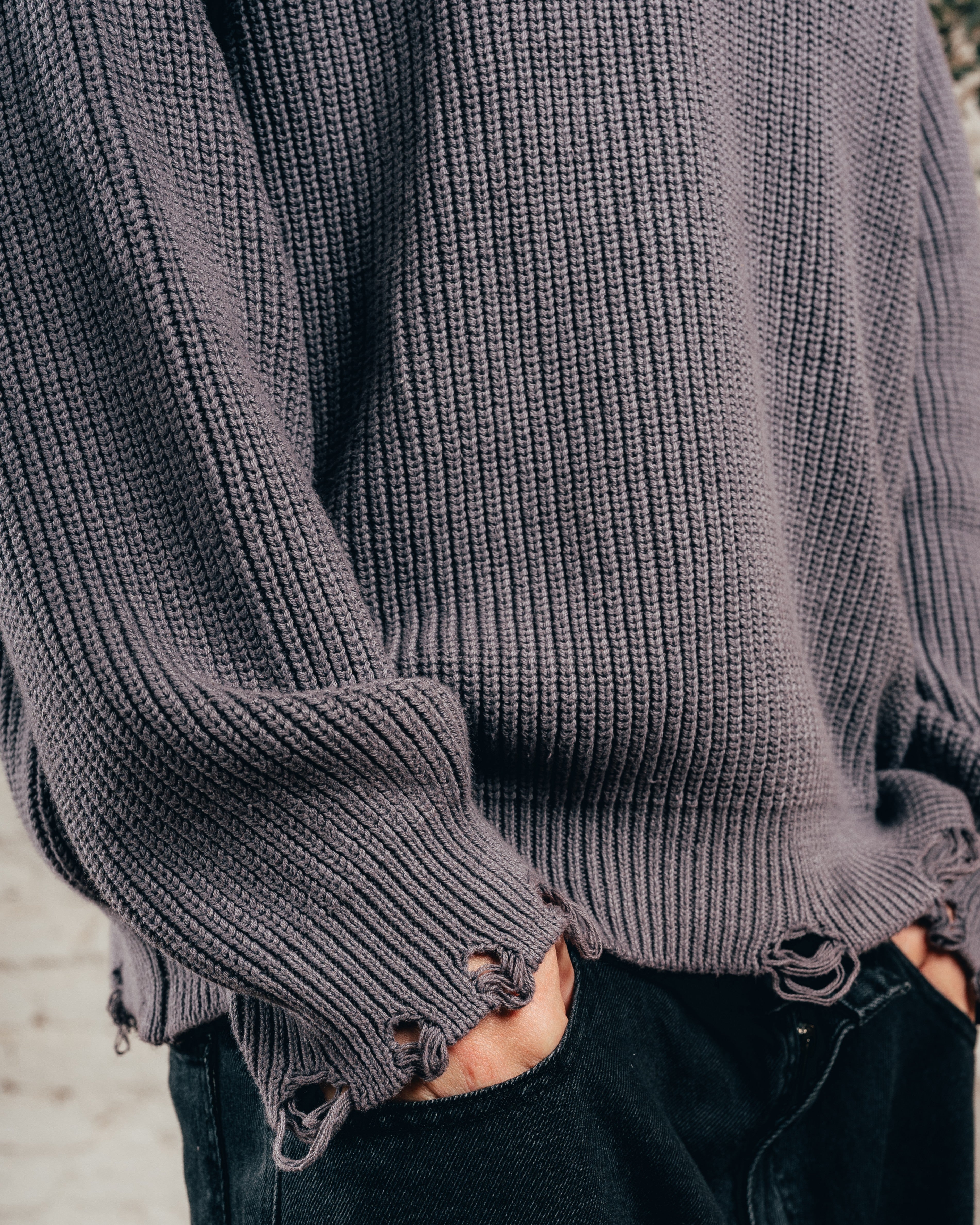 SWEATER TEJIDO PESADO [ PRIMARI ] GRIS PLOMO