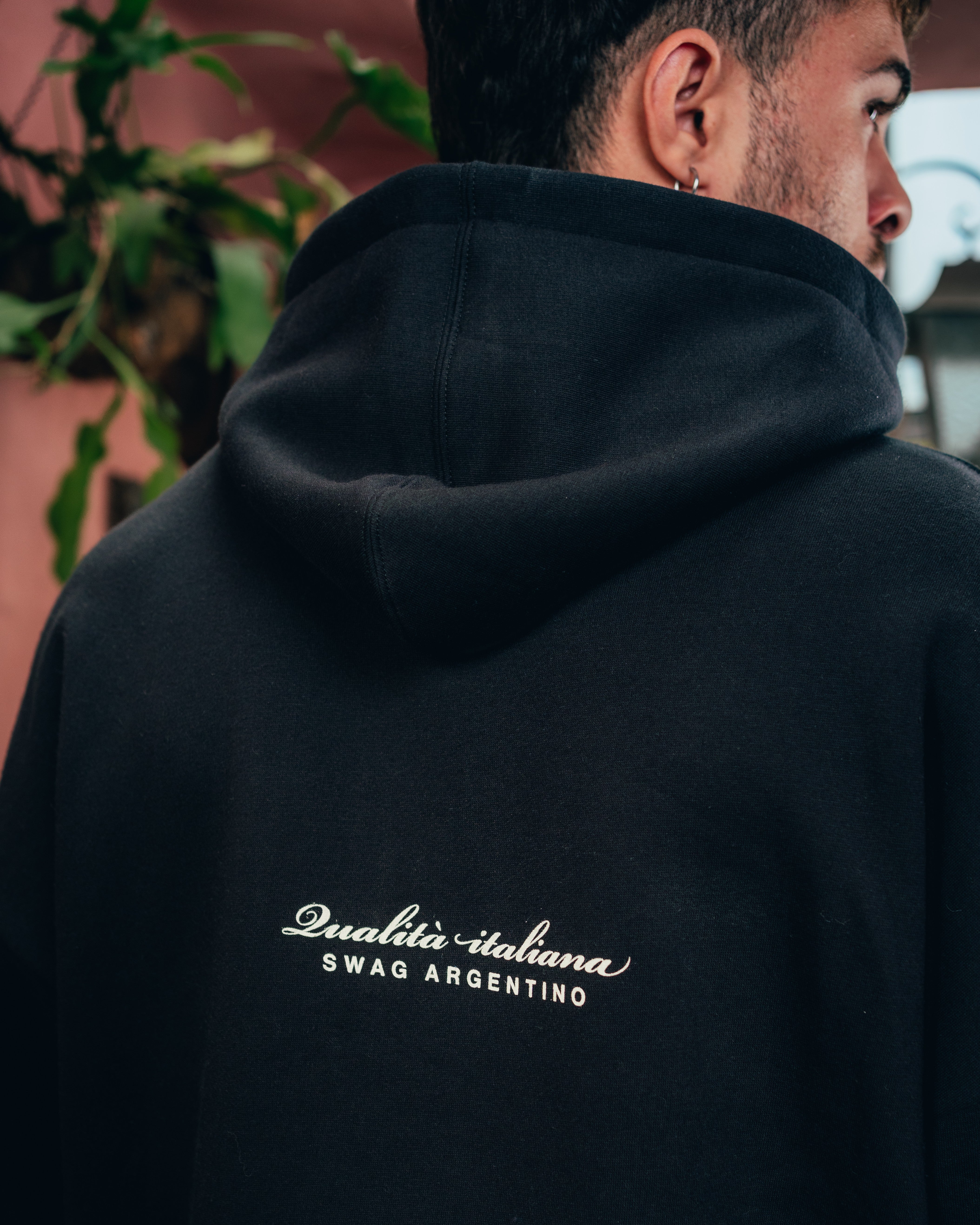 HOODIE [ BARILLA ] SPAGUETTI BLACK