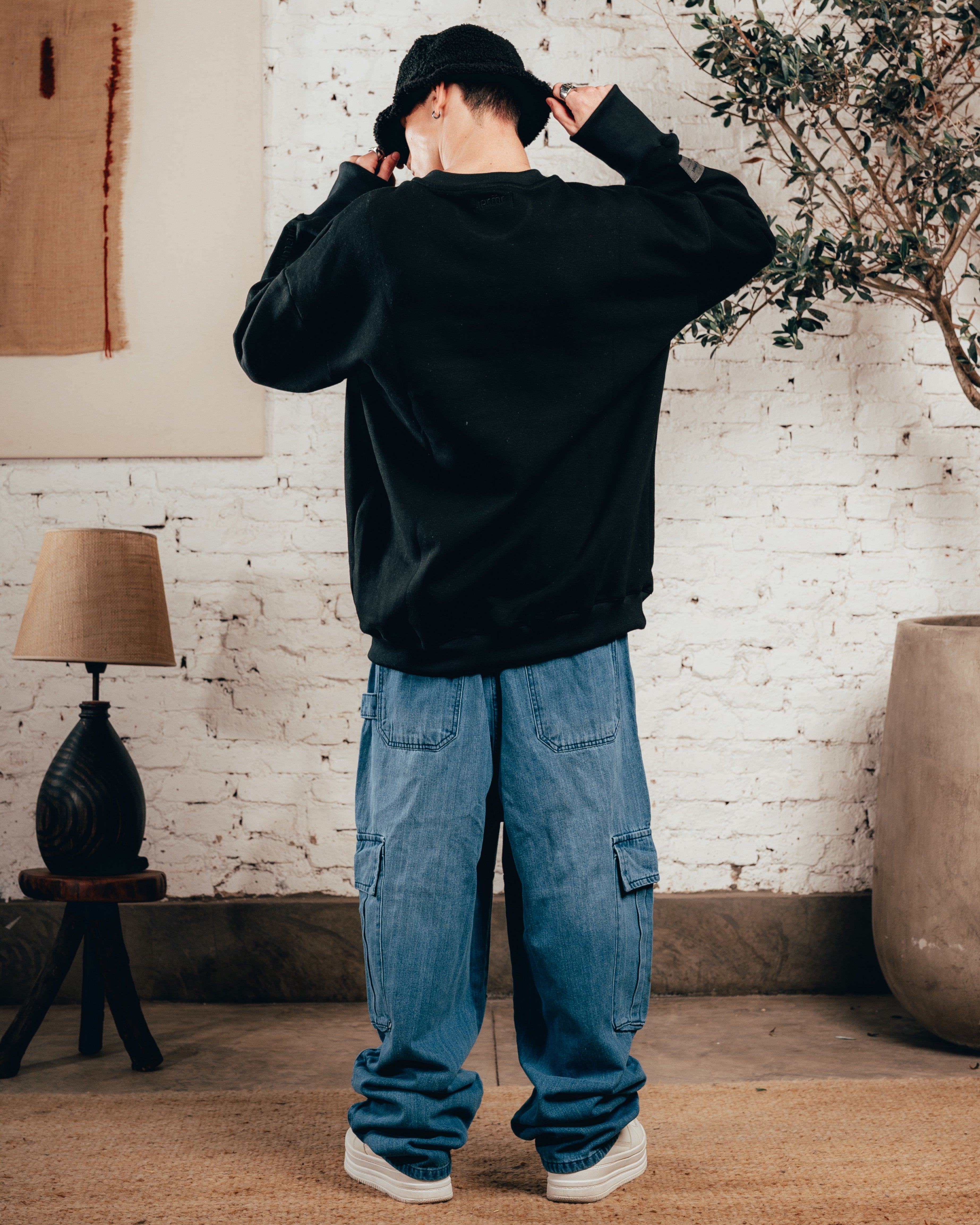 CREWNECK OVERSIZED [ PRIMARI ] JET BLACK