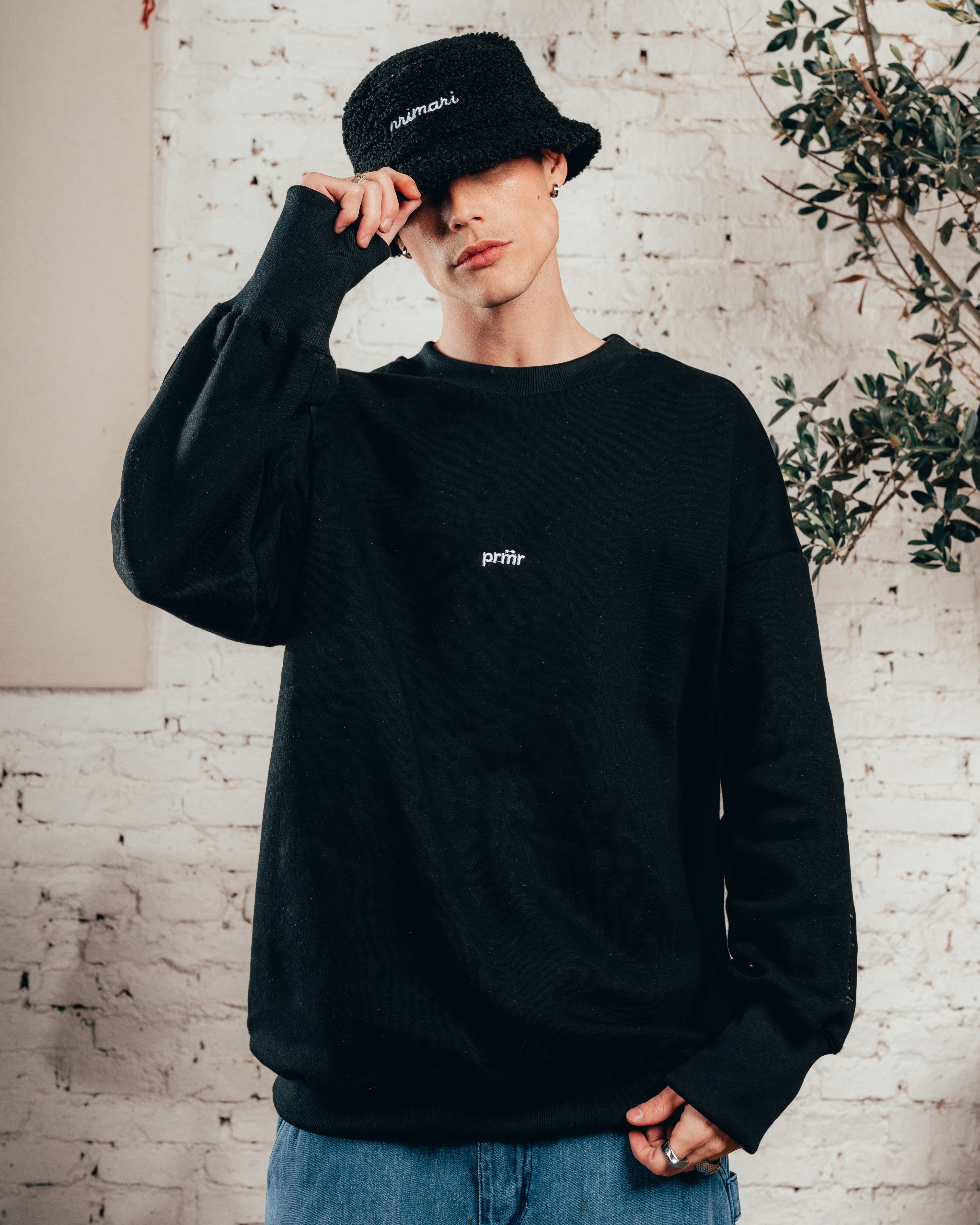 CREWNECK OVERSIZED [ PRIMARI ] JET BLACK
