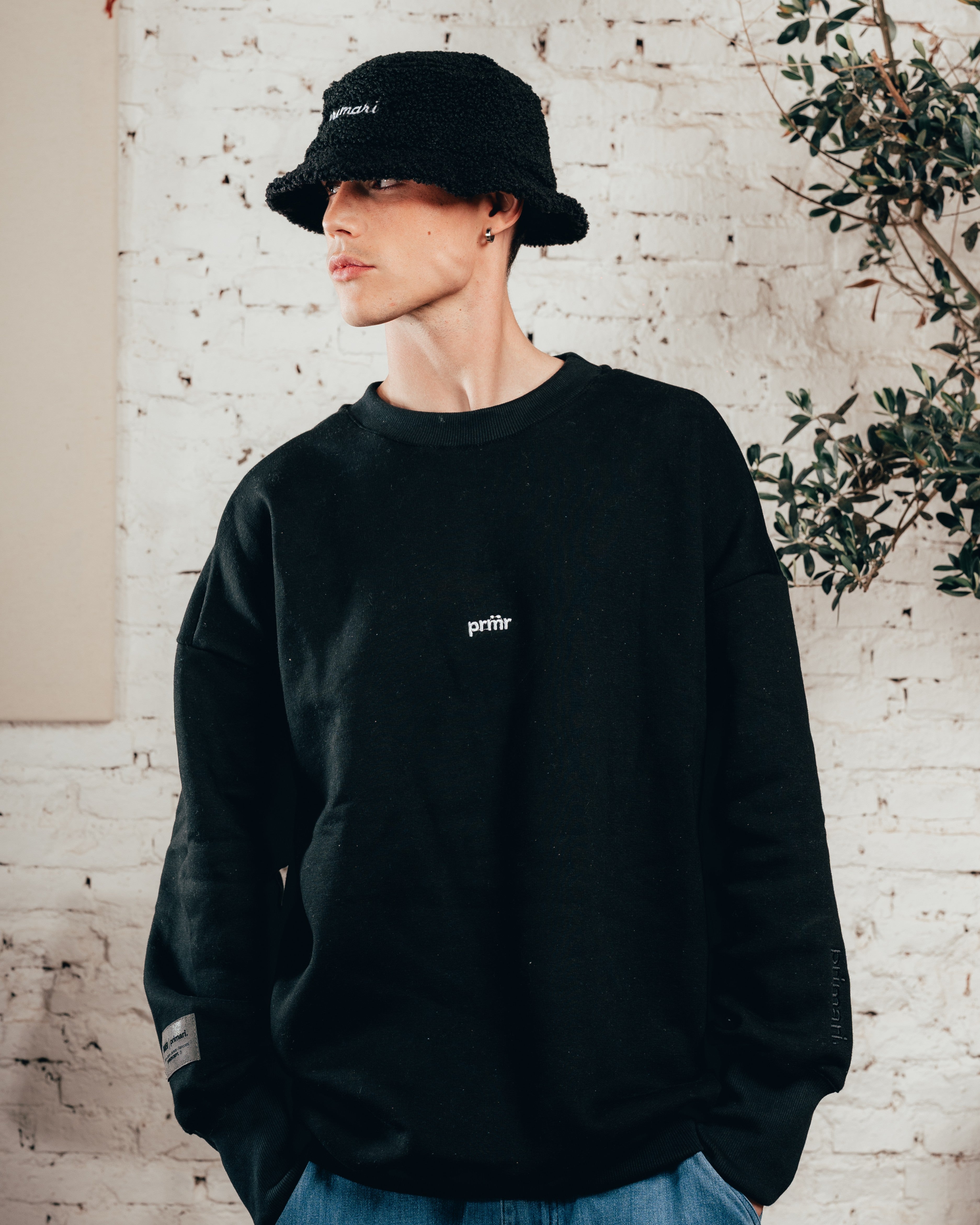 CREWNECK OVERSIZED [ PRIMARI ] JET BLACK