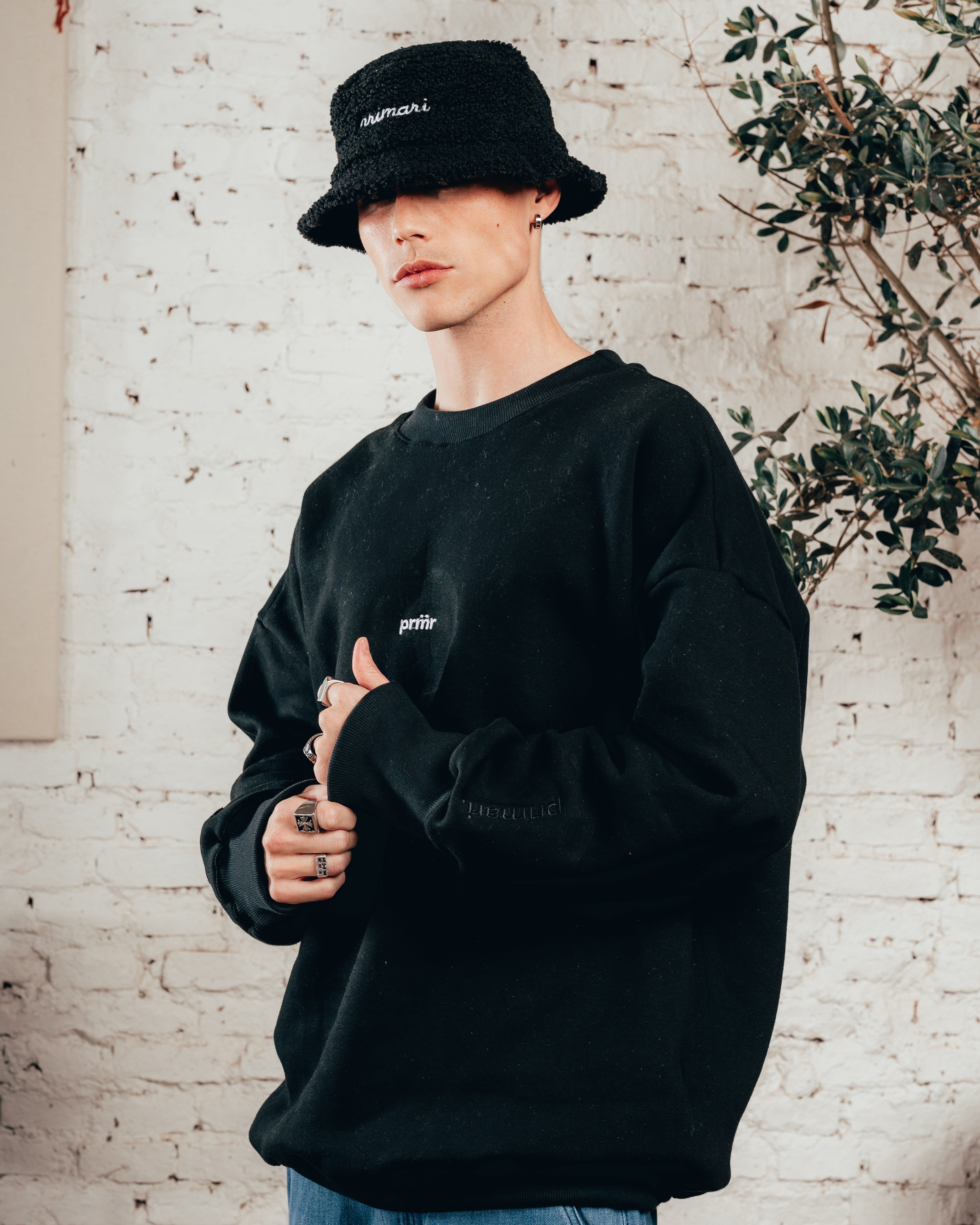 CREWNECK OVERSIZED [ PRIMARI ] JET BLACK