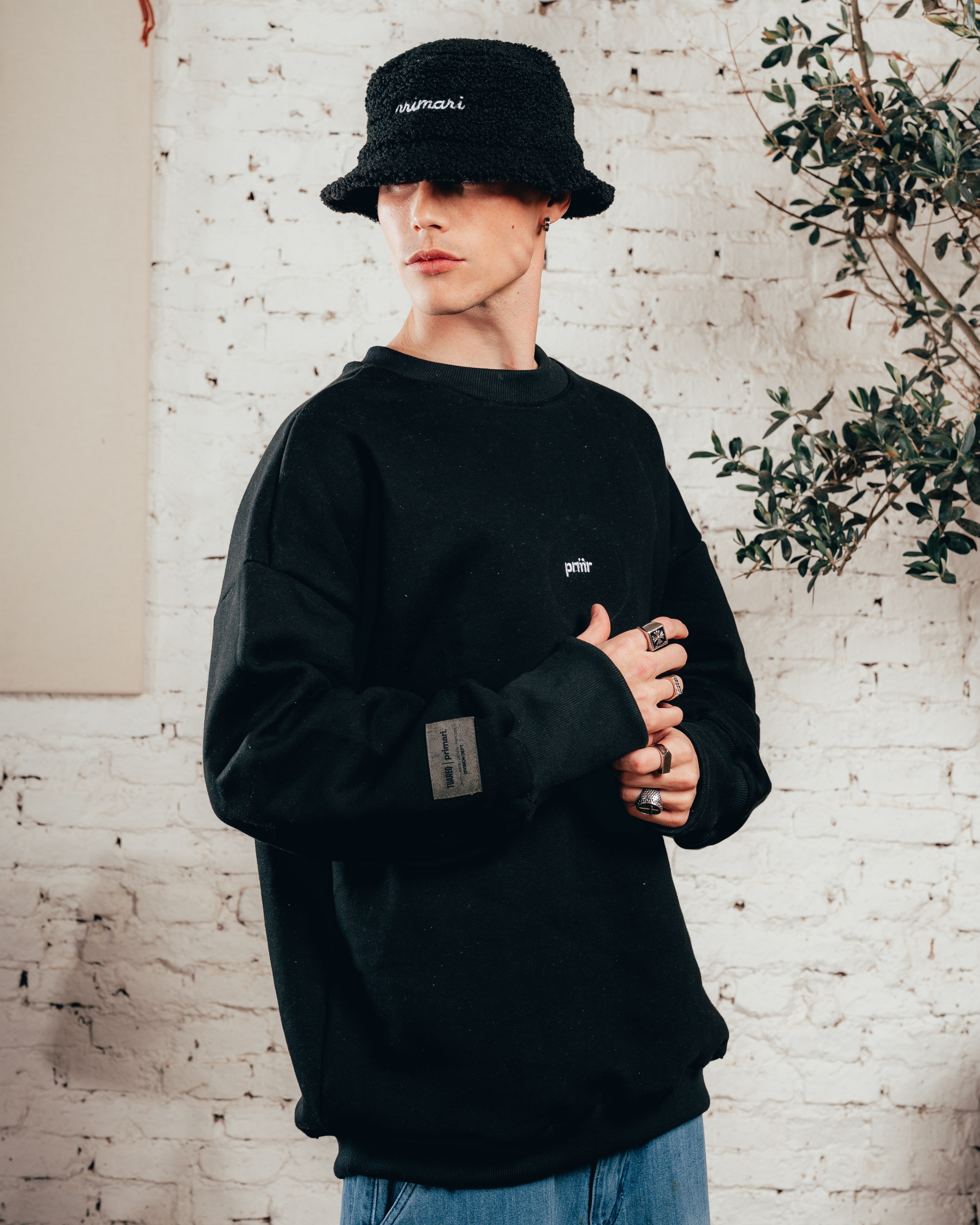 CREWNECK OVERSIZED [ PRIMARI ] JET BLACK