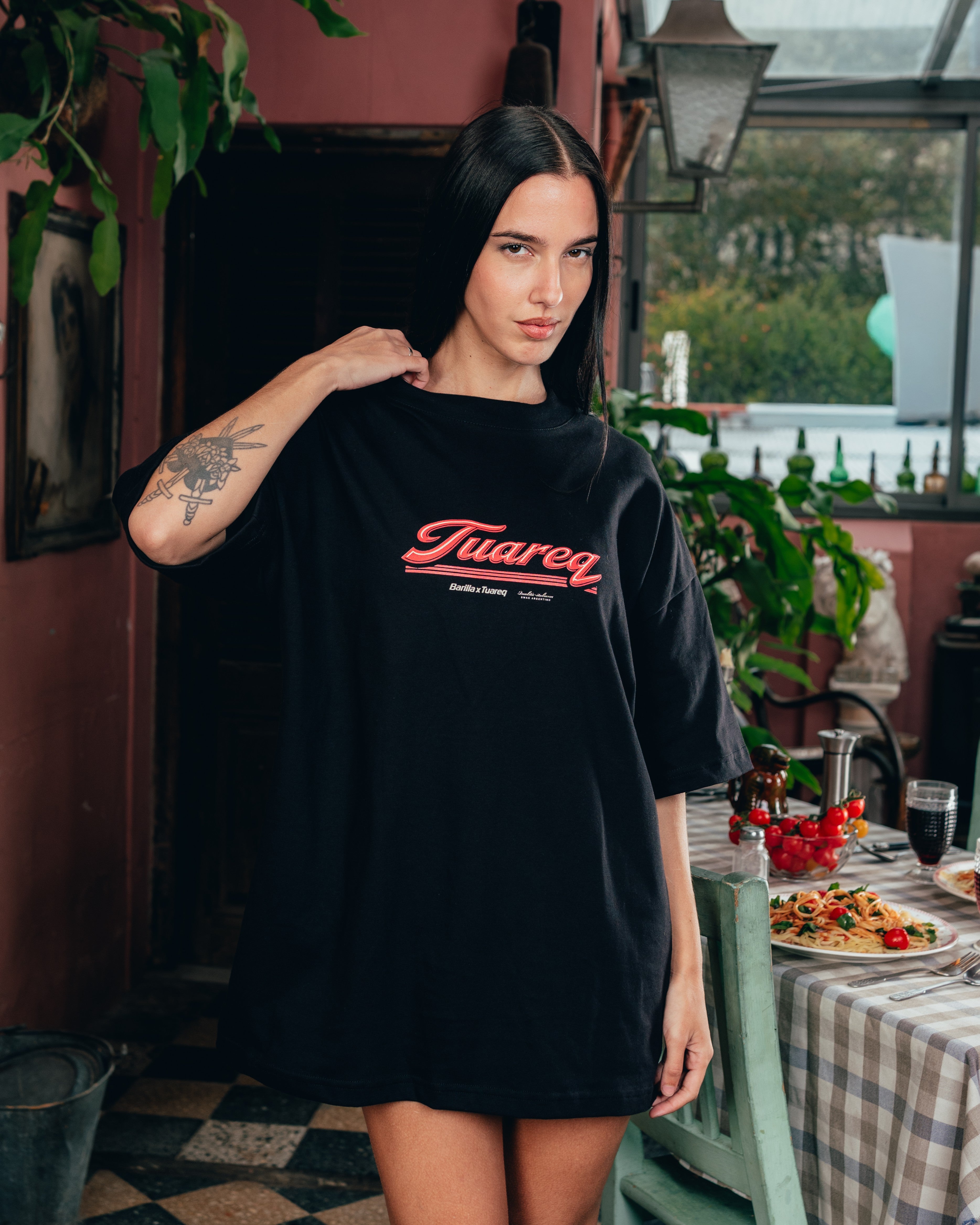 REMERA OVERSIZED [ BARILLA ] VINTAGE BLACK
