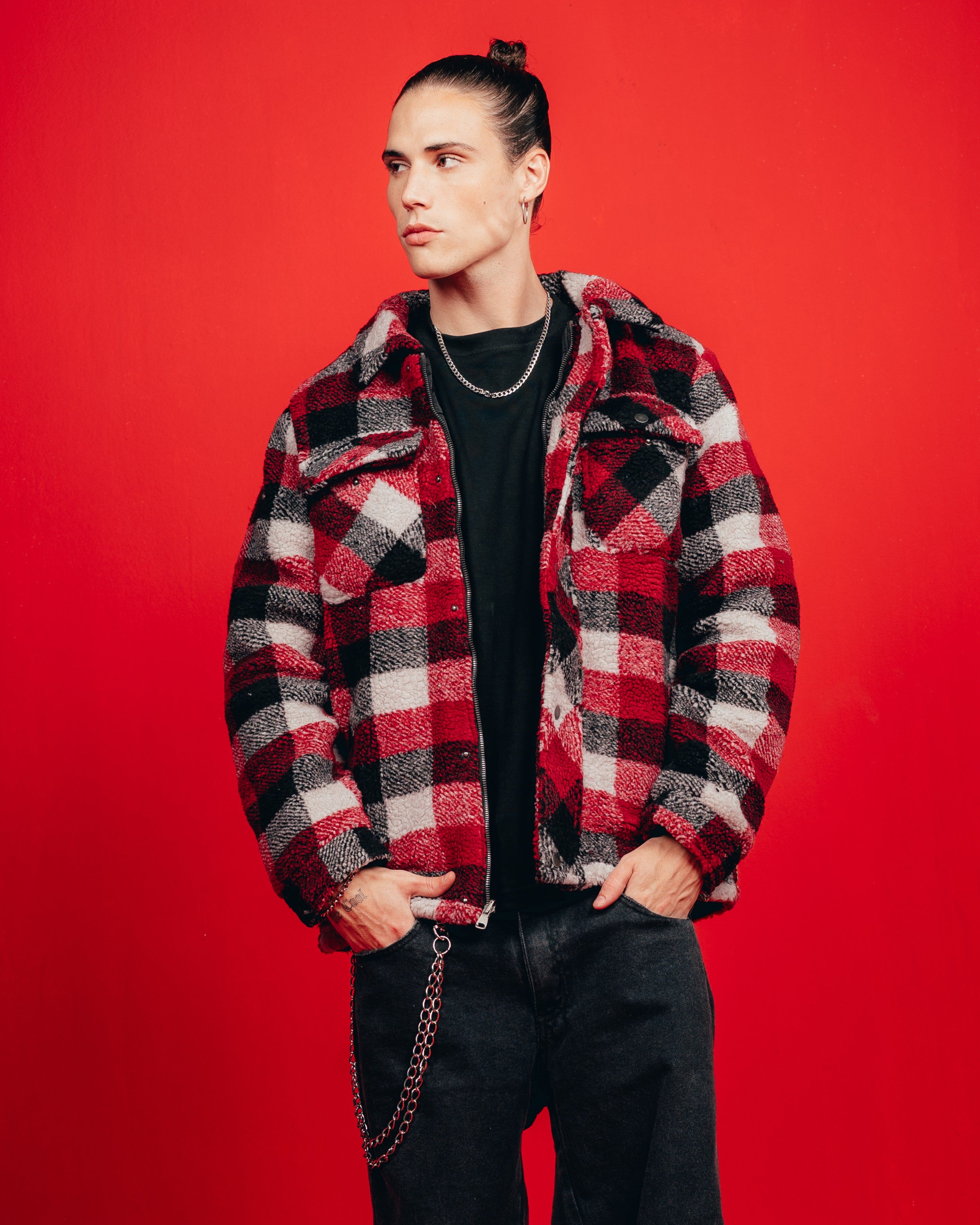 CAMPERON REVERSIBLE  [ CANDY ] CUADRILLE RED & WHITE