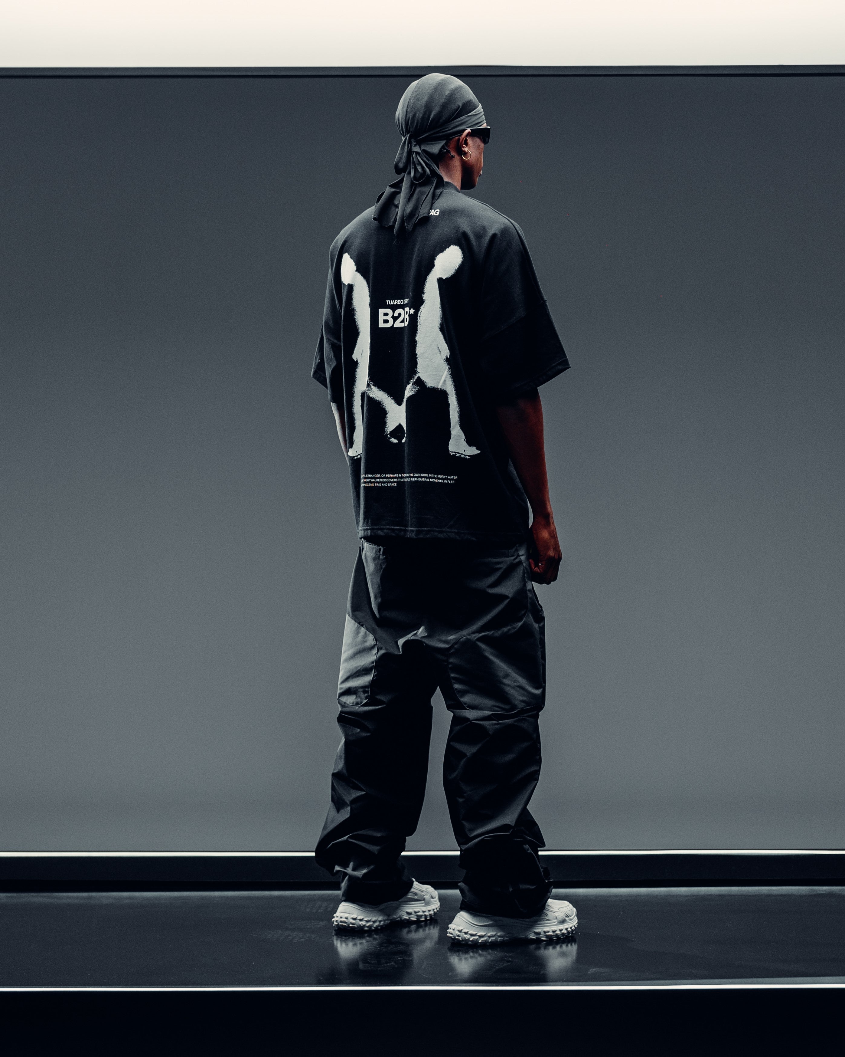 PARACHUTE CARGO PANTS [ B2B ] BLACK & GREY