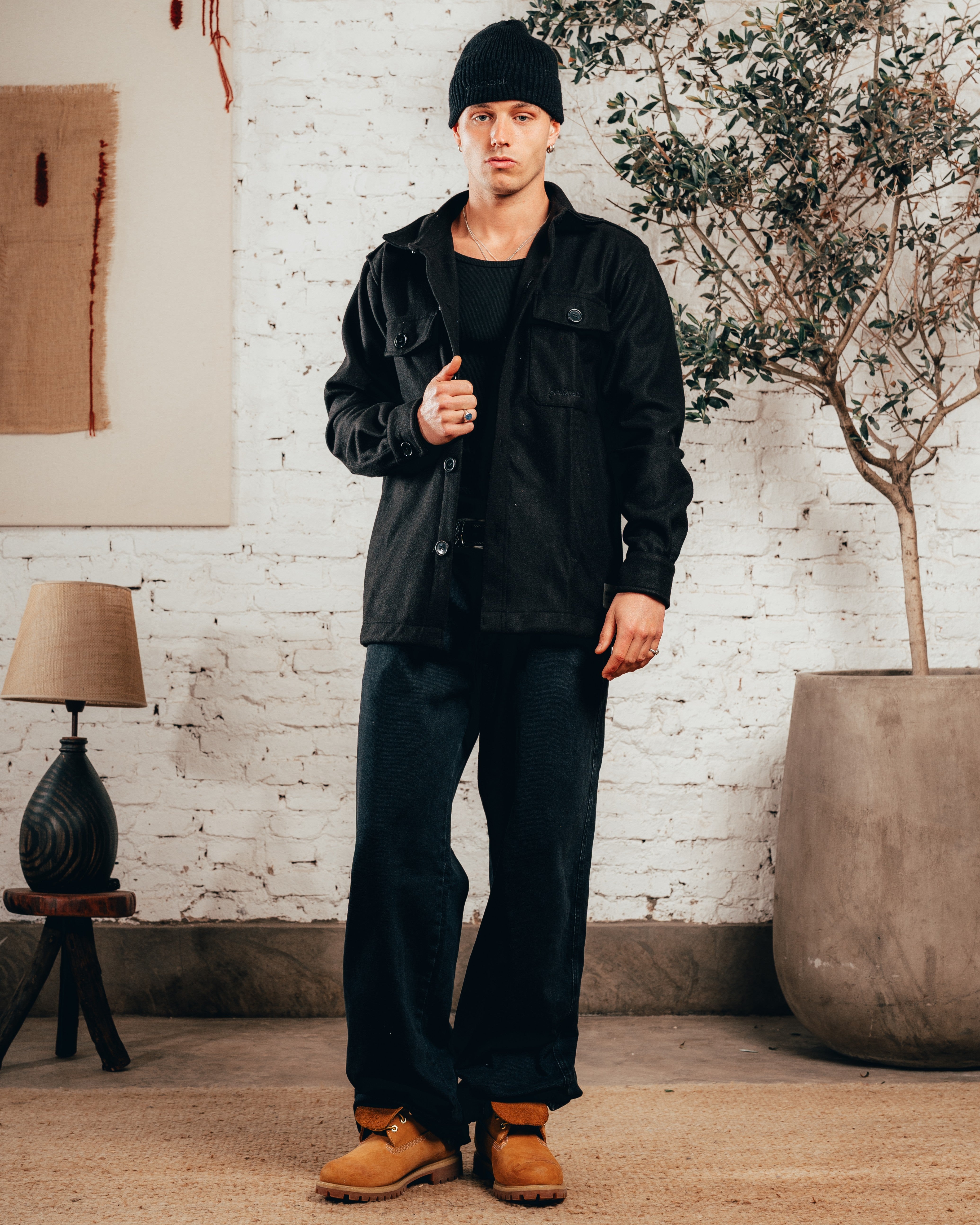 CAMISACO DE PAÑO [ PRIMARI ] ELEGANT BLACK