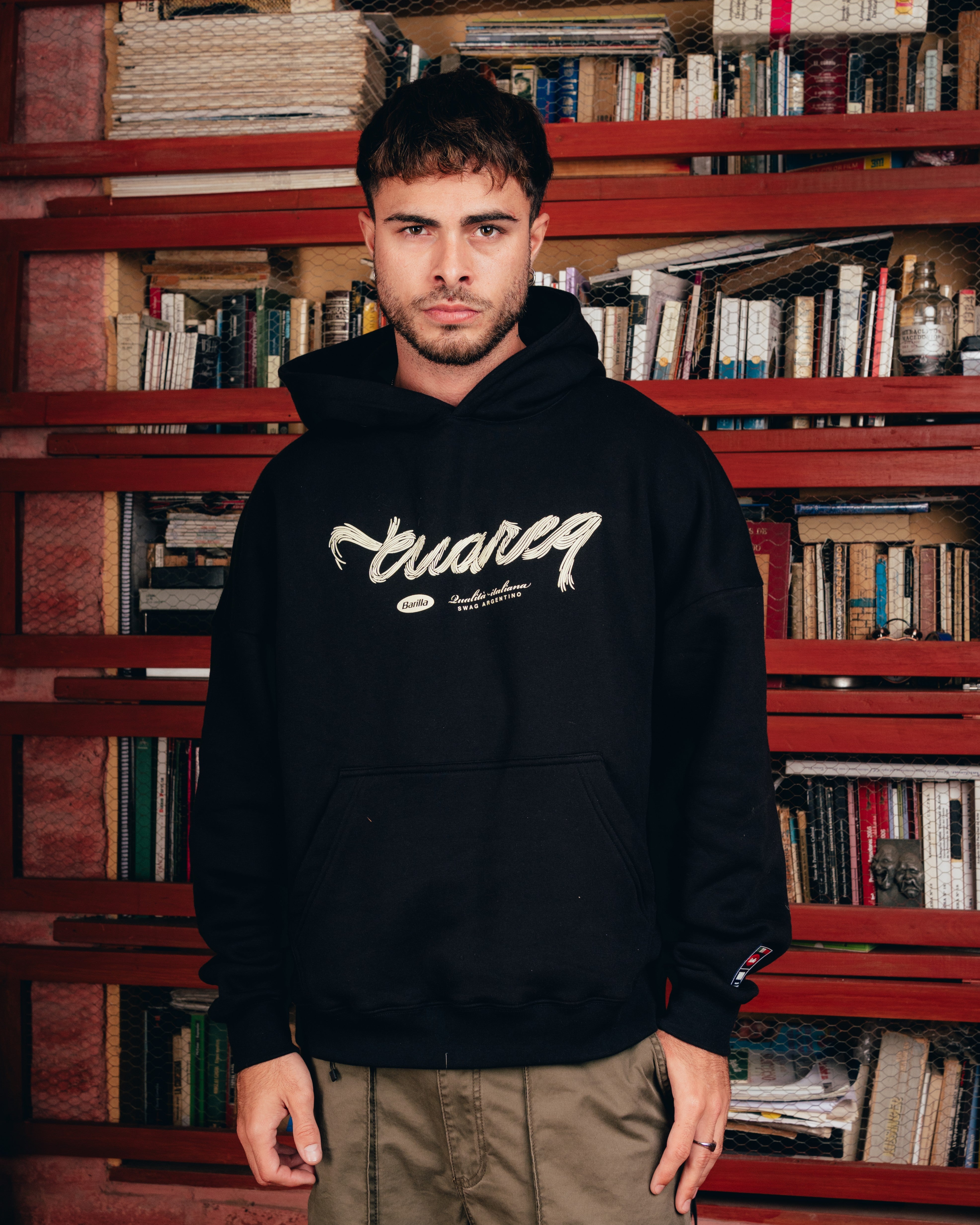 HOODIE [ BARILLA ] SPAGUETTI BLACK