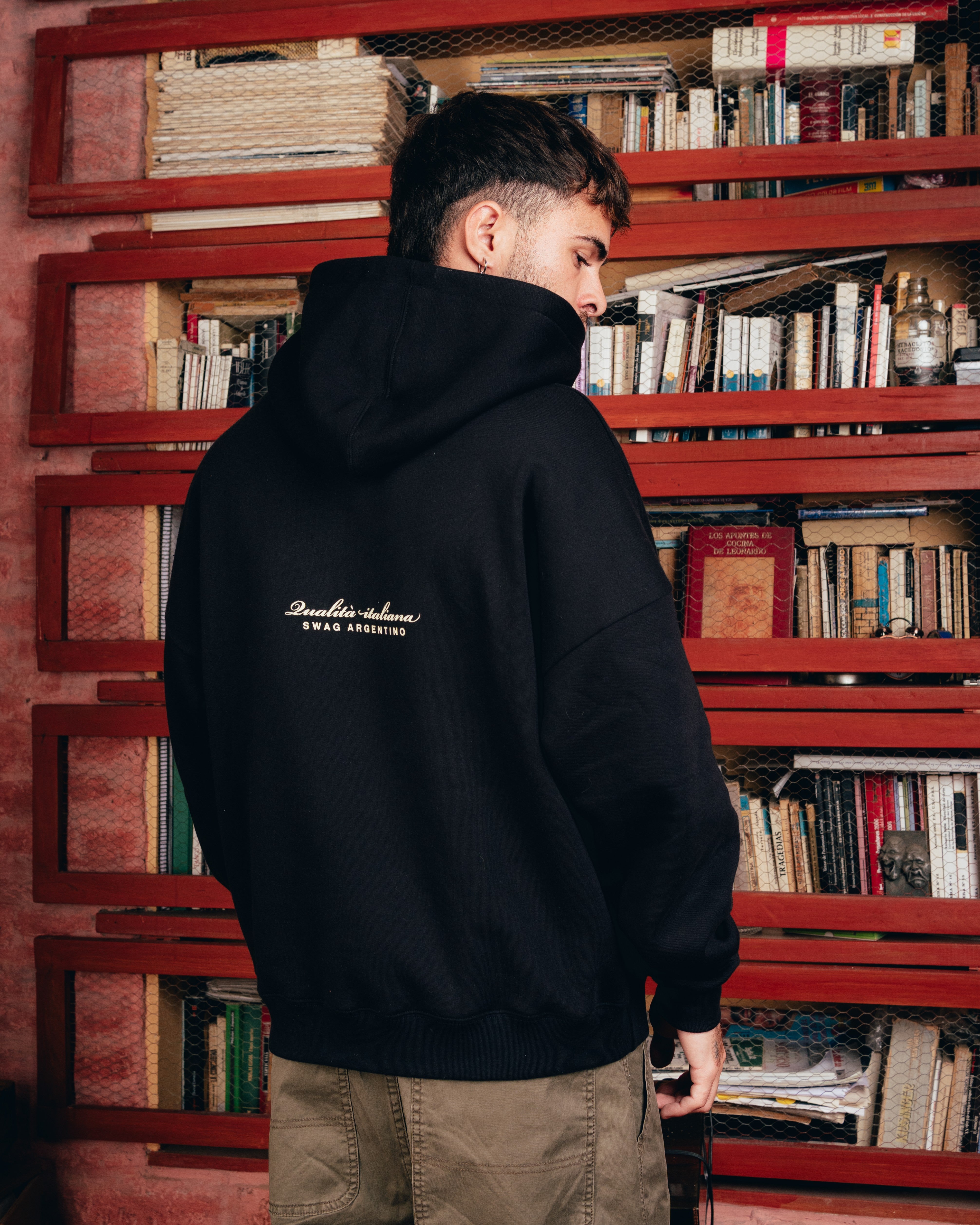 HOODIE [ BARILLA ] SPAGUETTI BLACK
