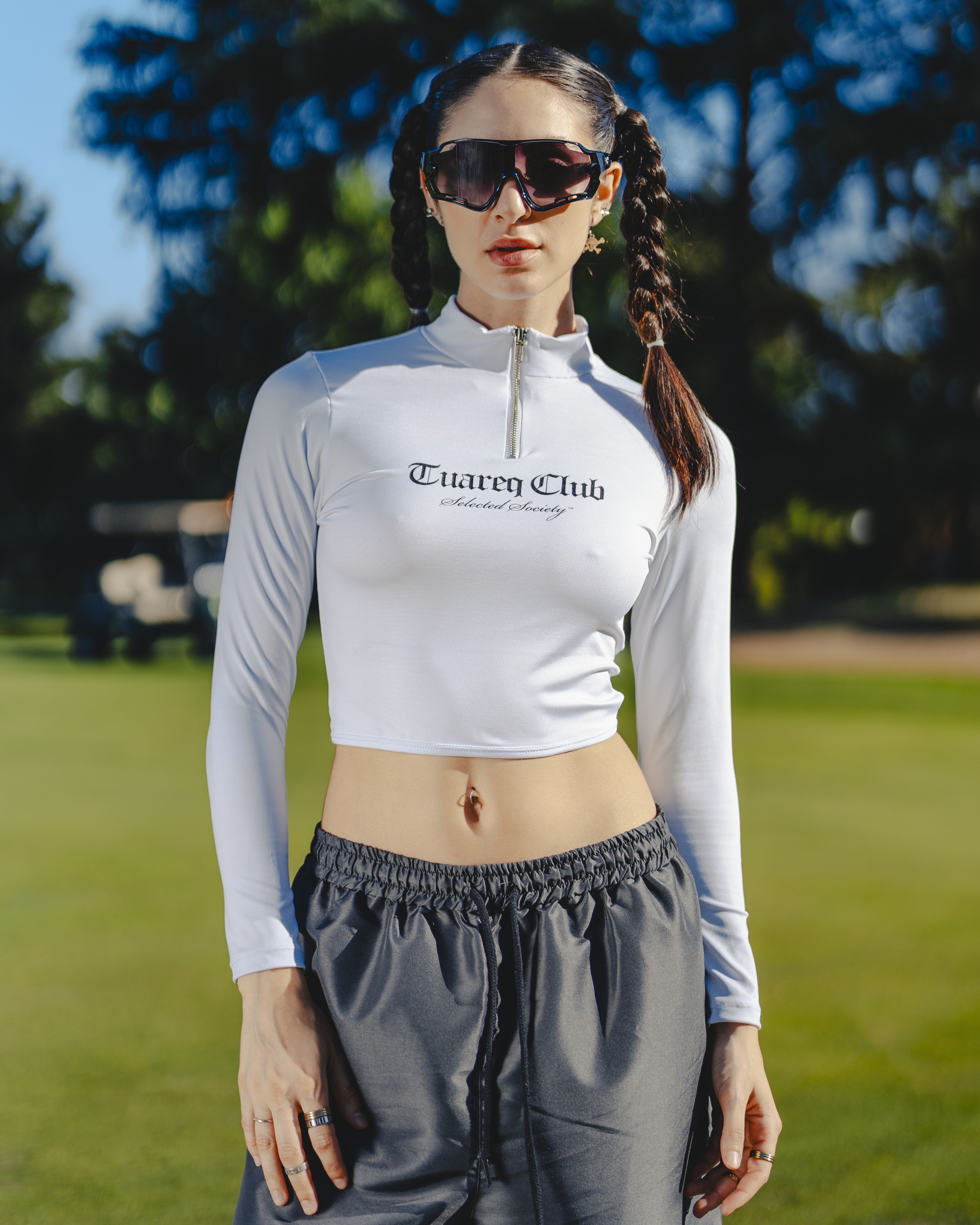 CROP MANGA LARGA [ THE CLUB ] BLANCO PERLA