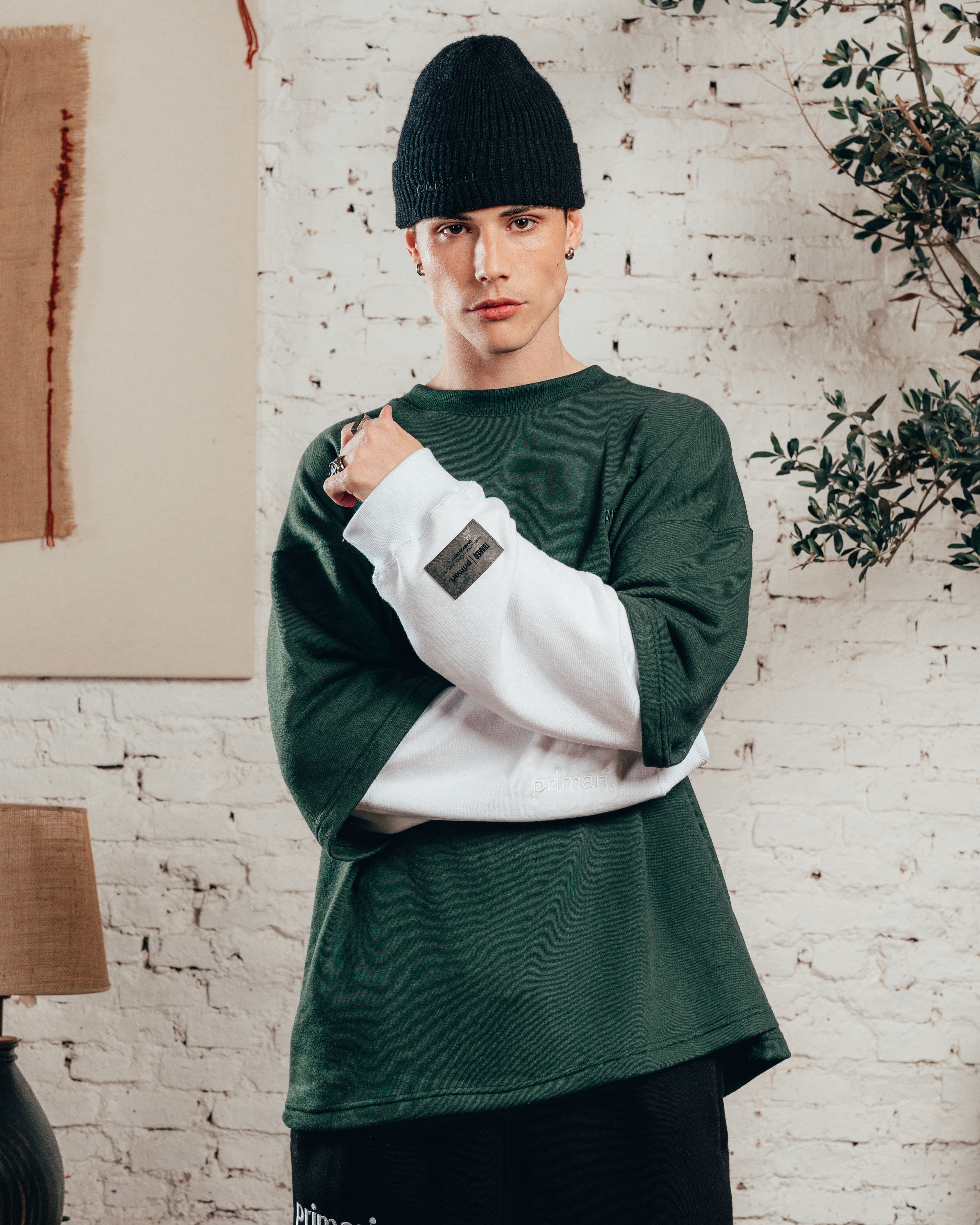 CREWNECK DOBLE MANGA [ PRIMARI ] IRISH GREEN