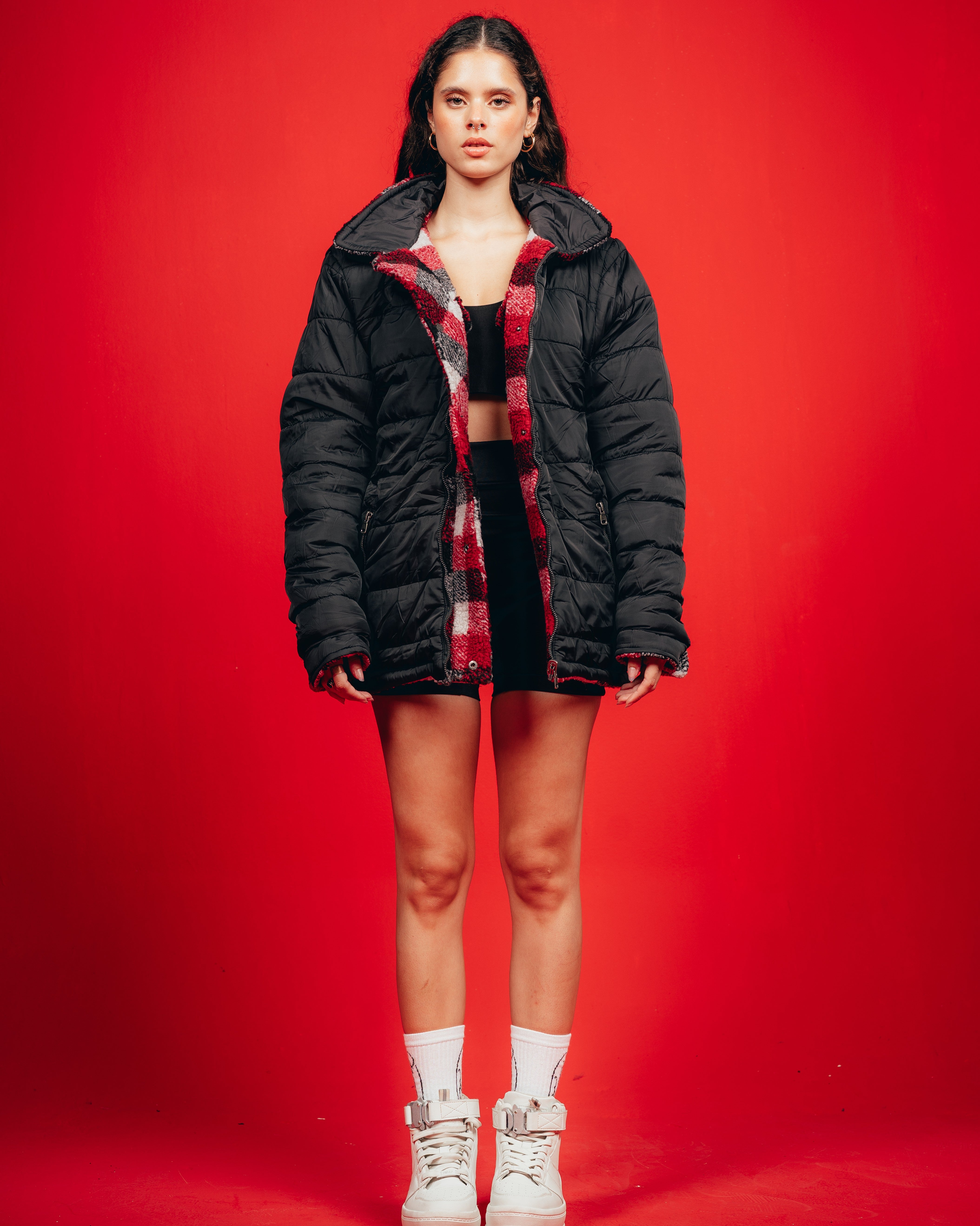 CAMPERON REVERSIBLE  [ CANDY ] CUADRILLE RED & WHITE