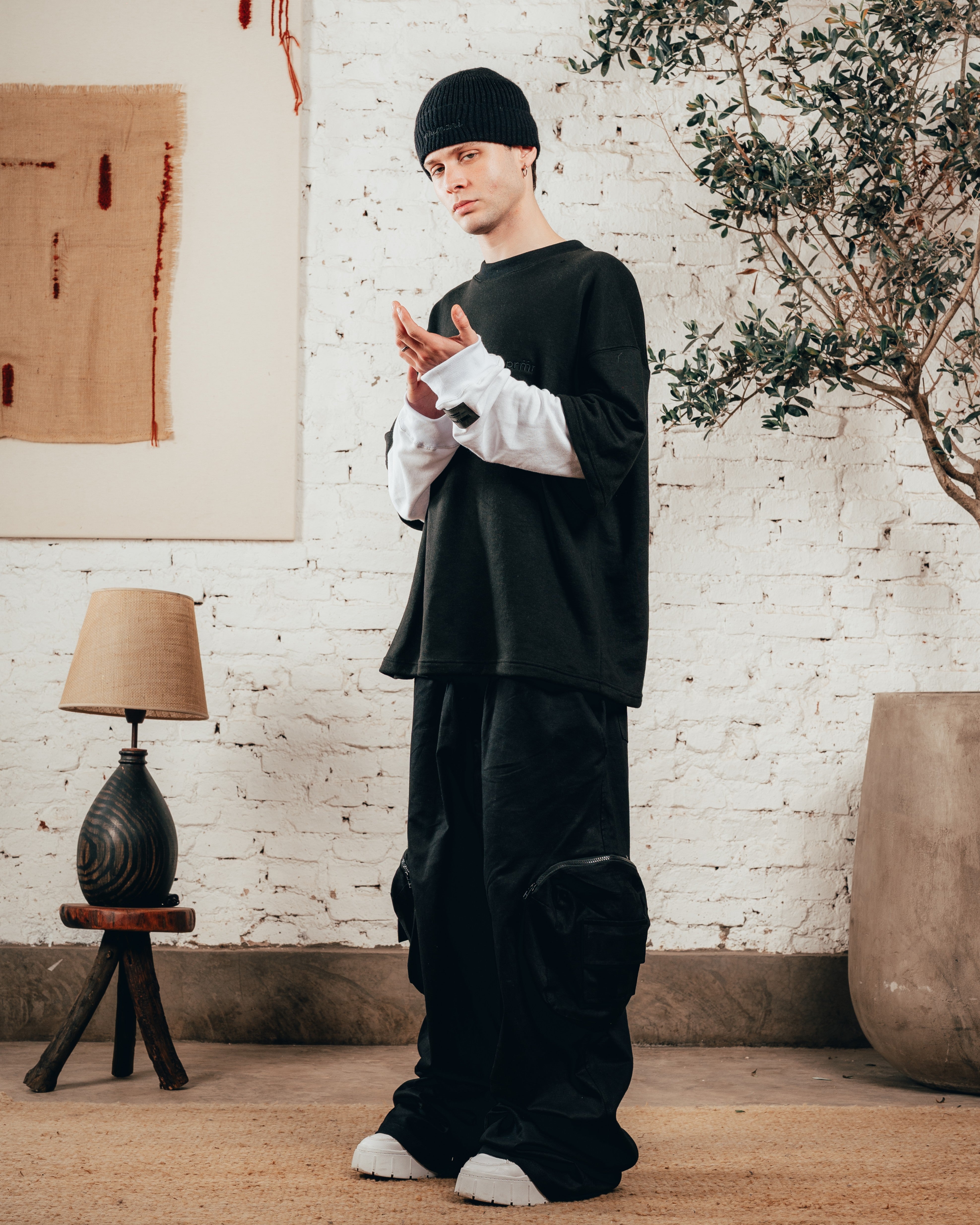 CREWNECK DOBLE MANGA   [ PRIMARI ] BLACK