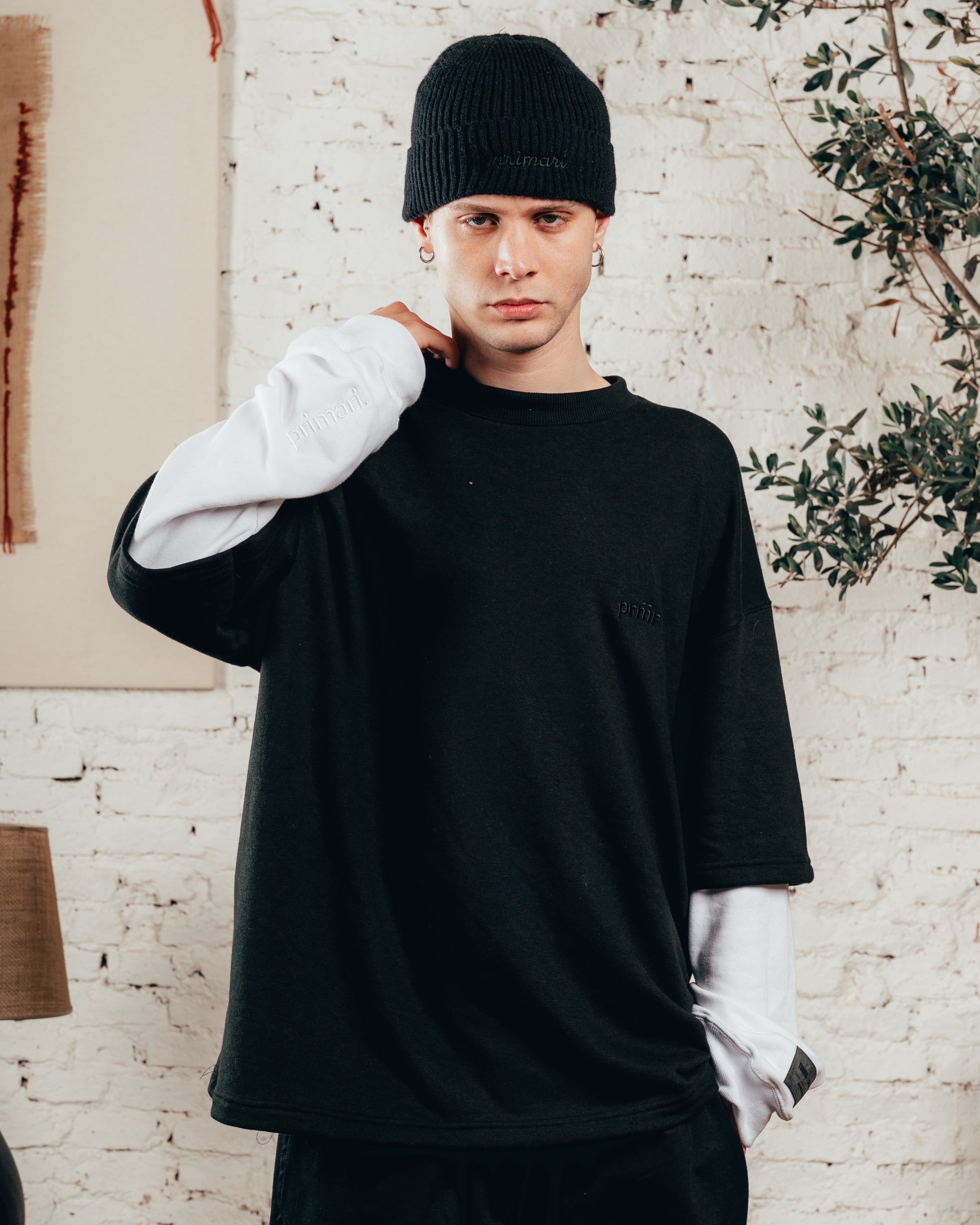 CREWNECK DOBLE MANGA   [ PRIMARI ] BLACK