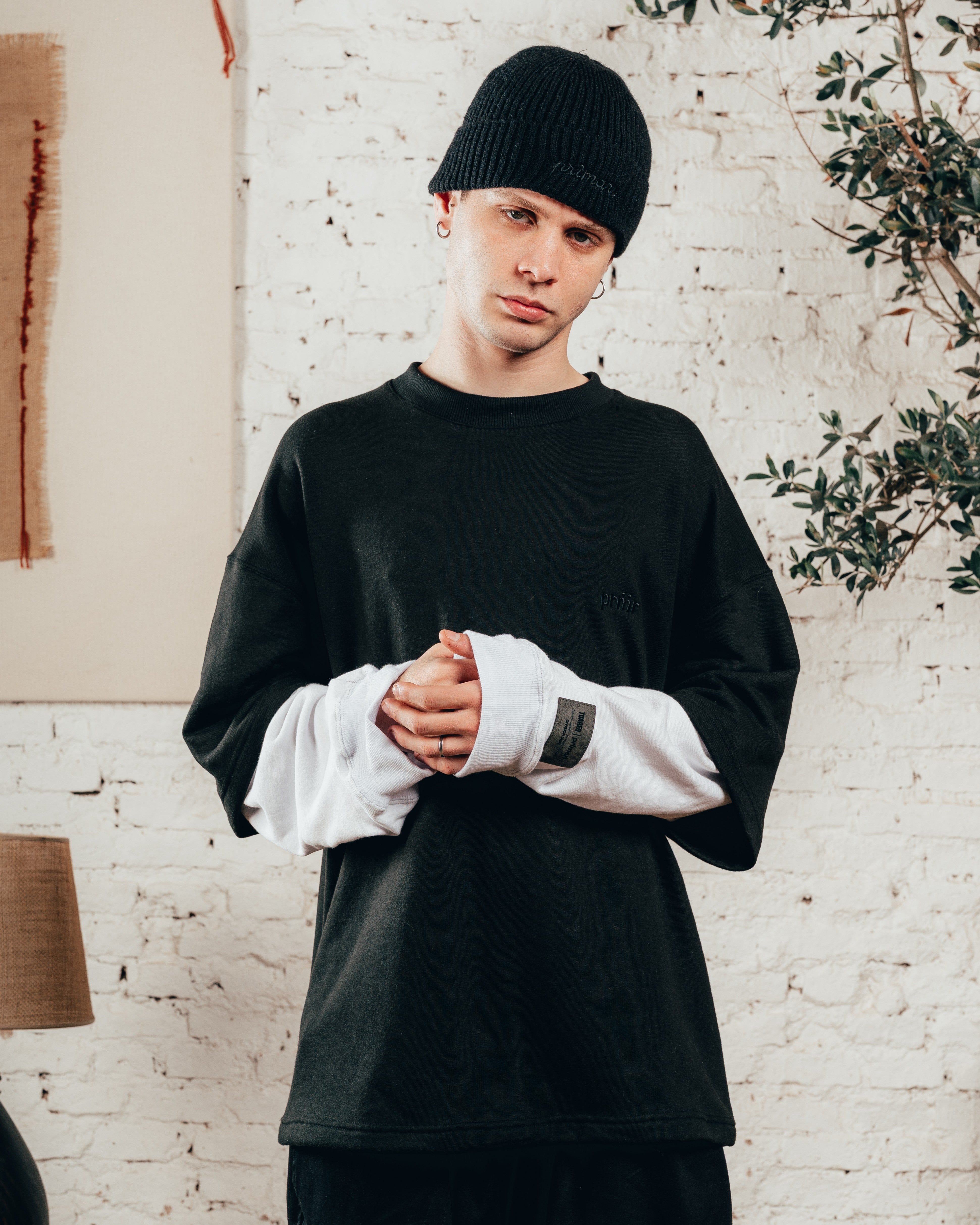 CREWNECK DOBLE MANGA   [ PRIMARI ] BLACK
