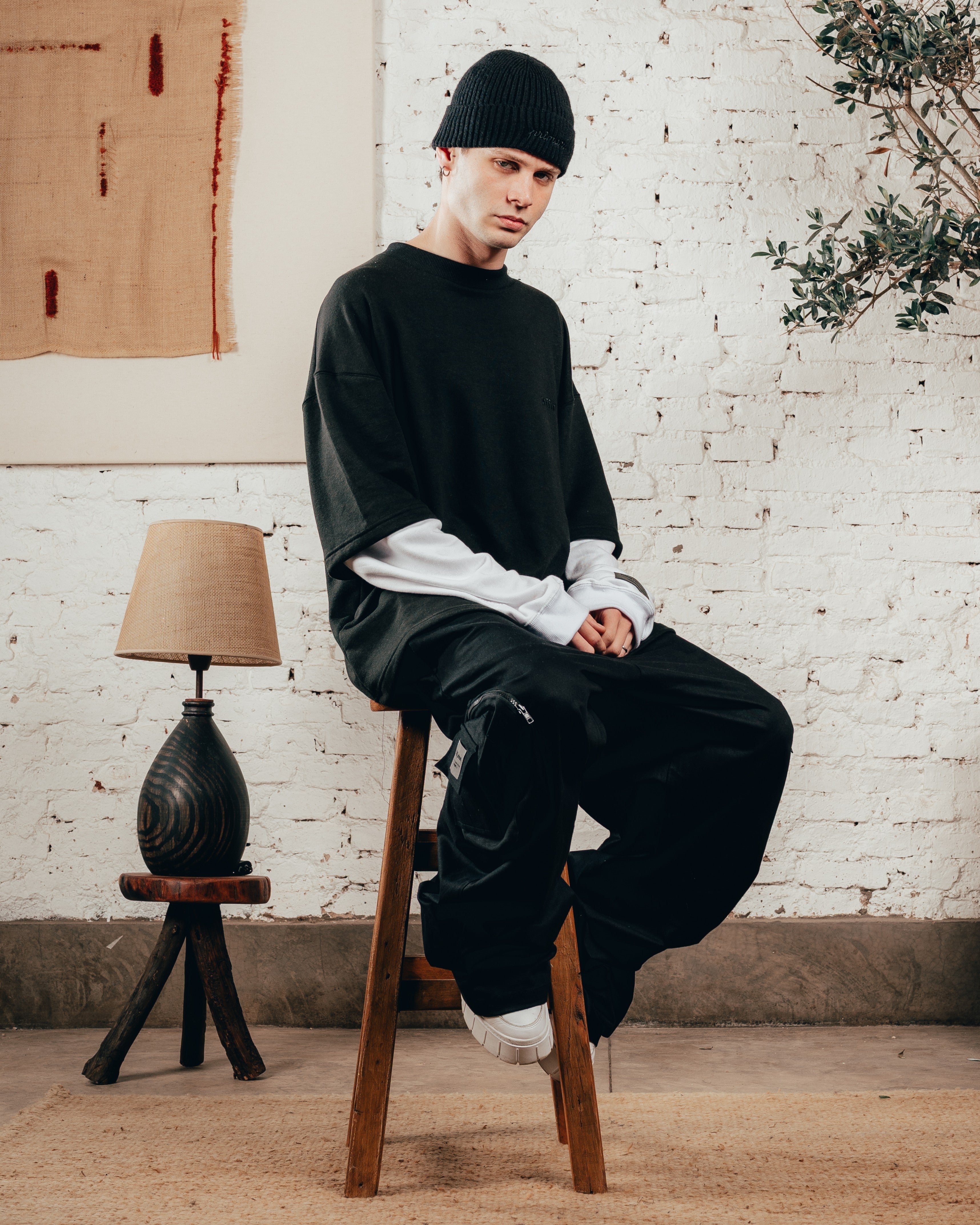 CREWNECK DOBLE MANGA   [ PRIMARI ] BLACK