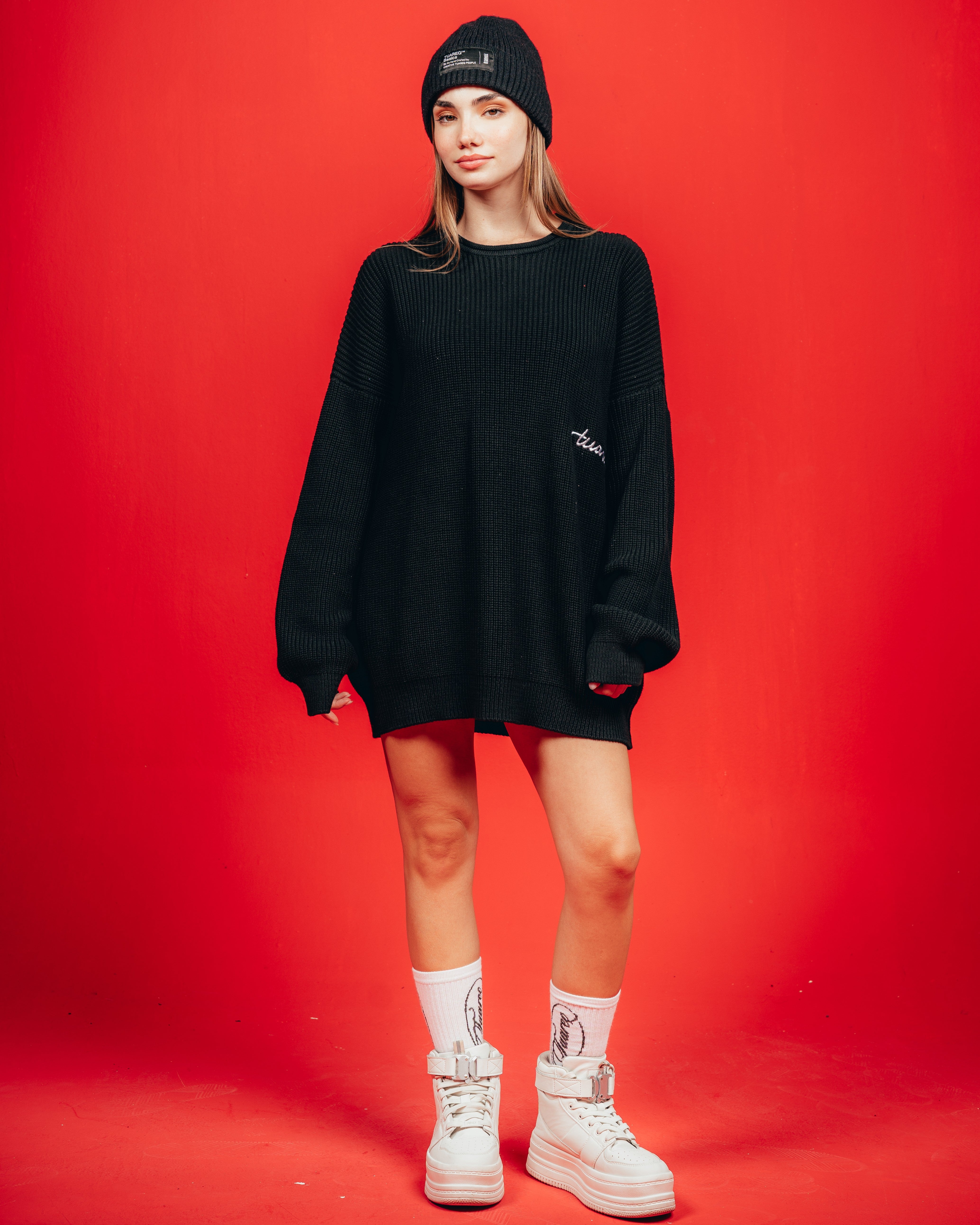 SWEATER TEJIDO PESADO [ CANDY ] BLACK