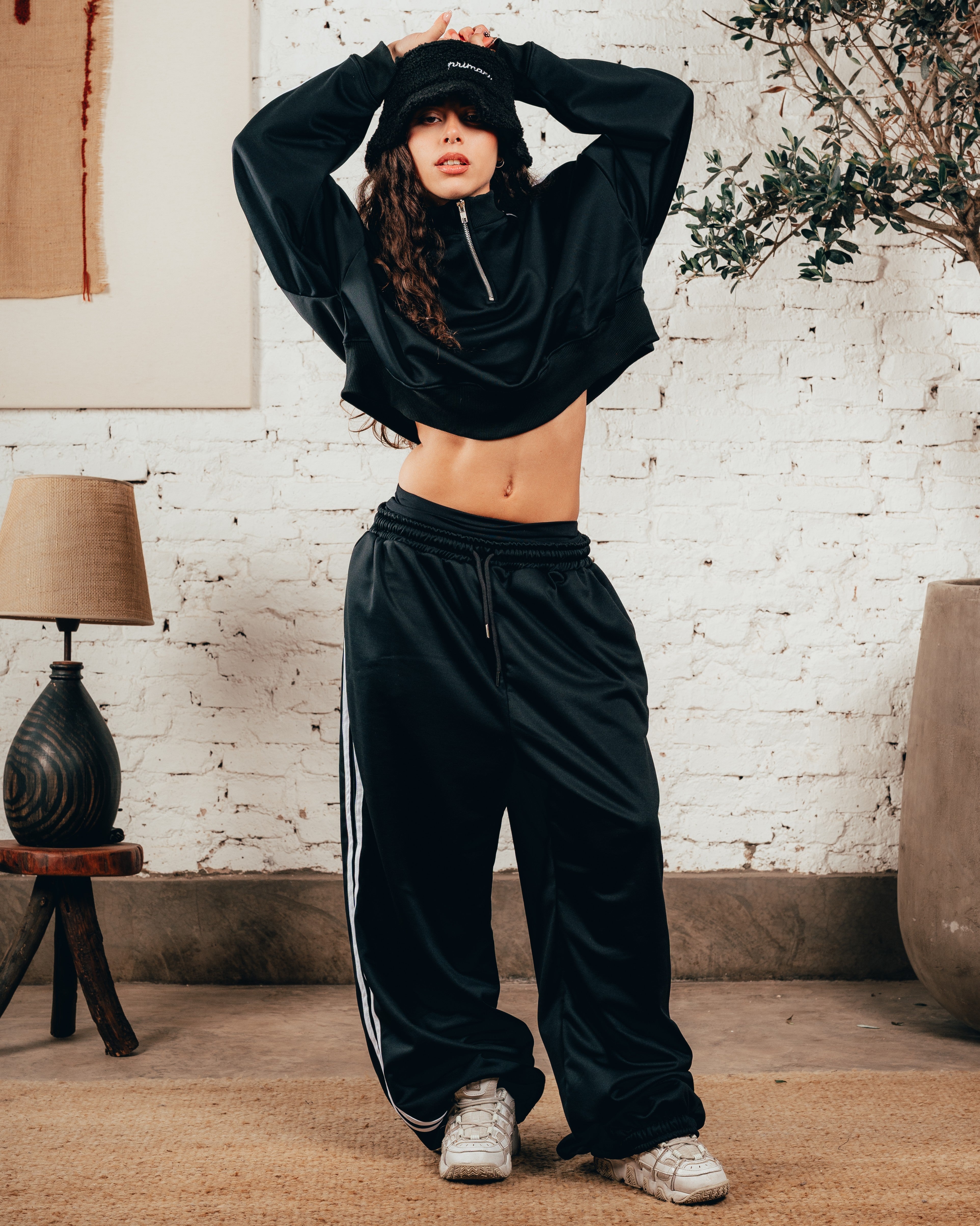 CROP MANGA LARGA [ PRIMARI ] STRIPE BLACK