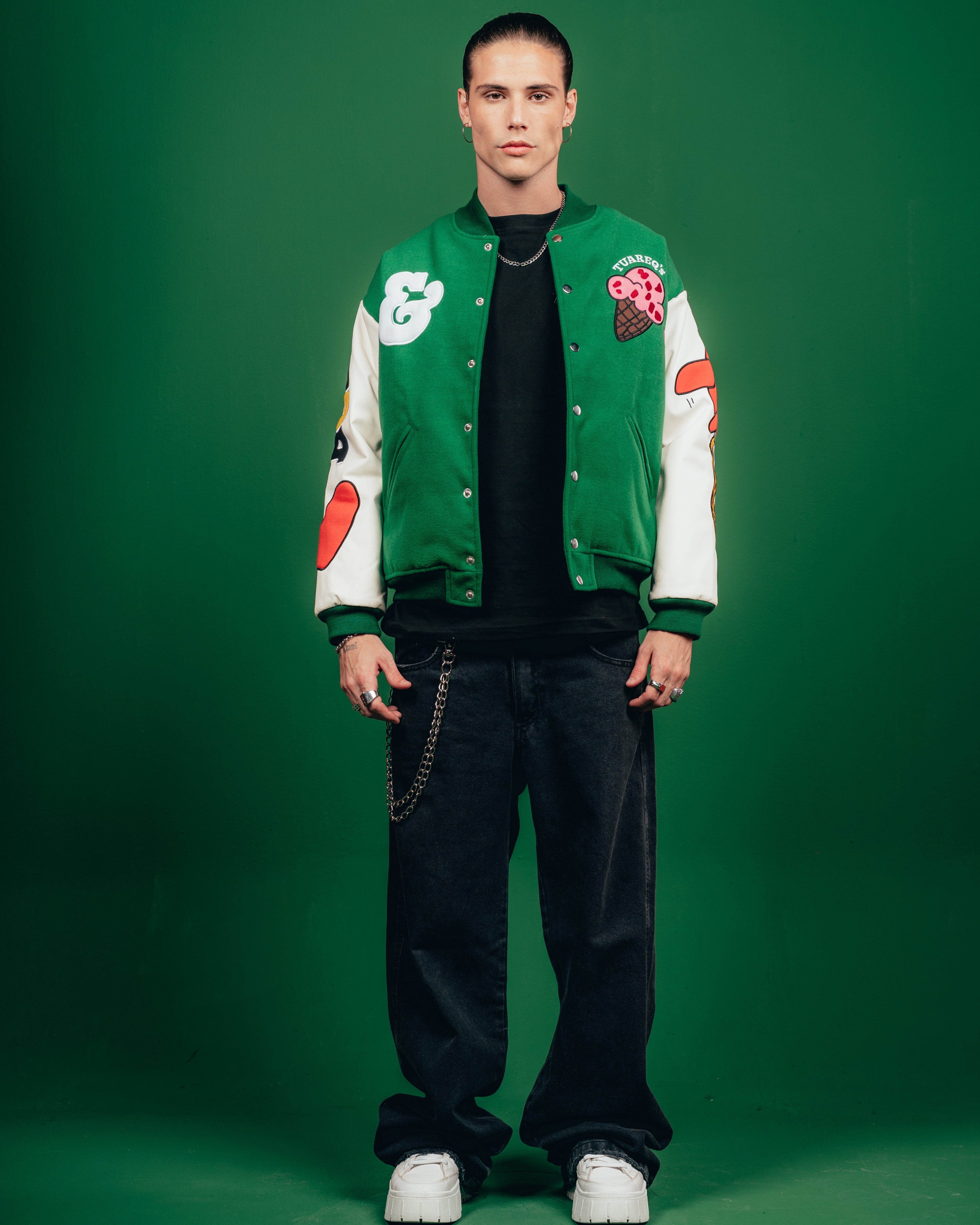 CAMPERA VARSITY CANDY [ B&J ] PATCH GREEN