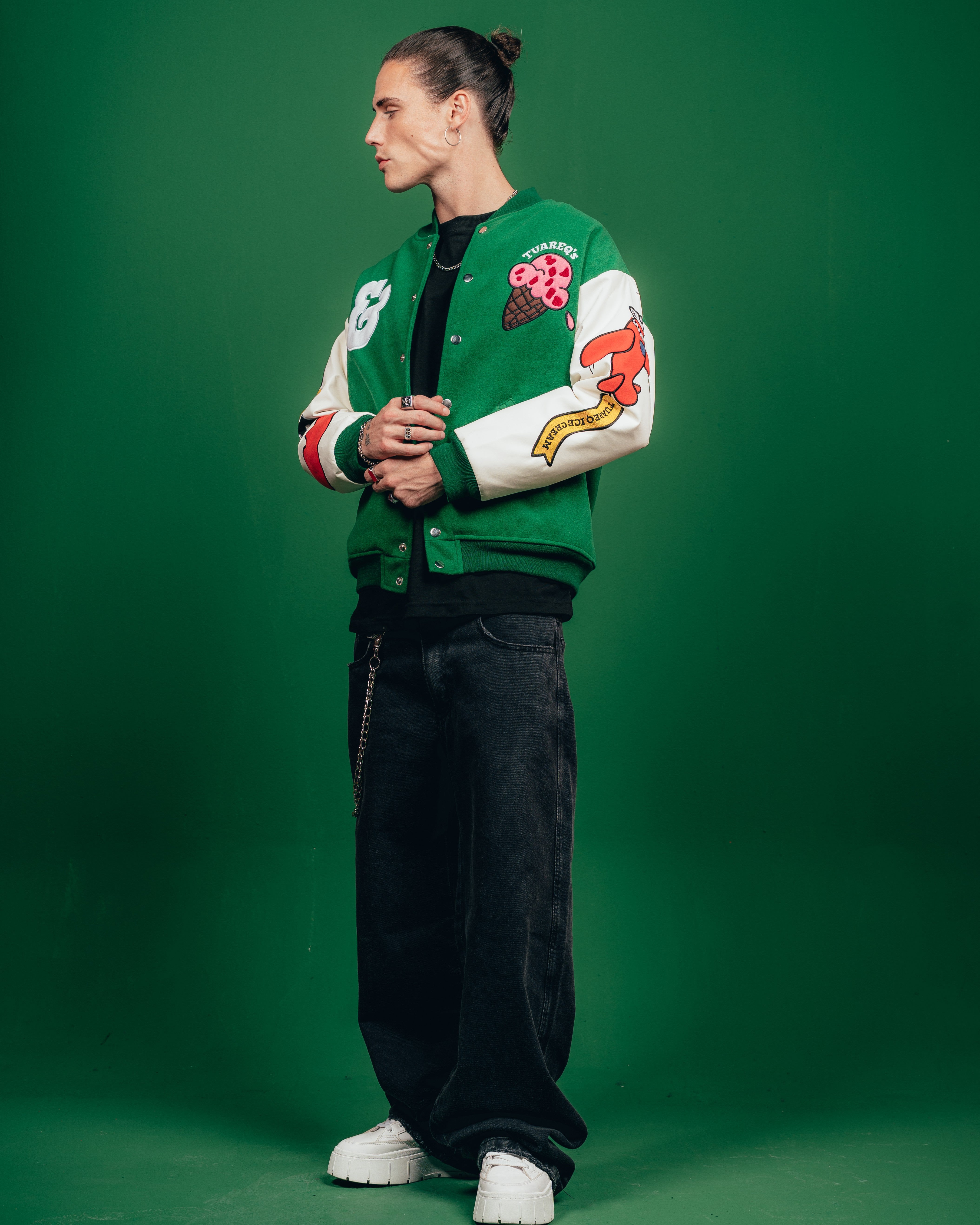CAMPERA VARSITY CANDY [ B&J ] PATCH GREEN
