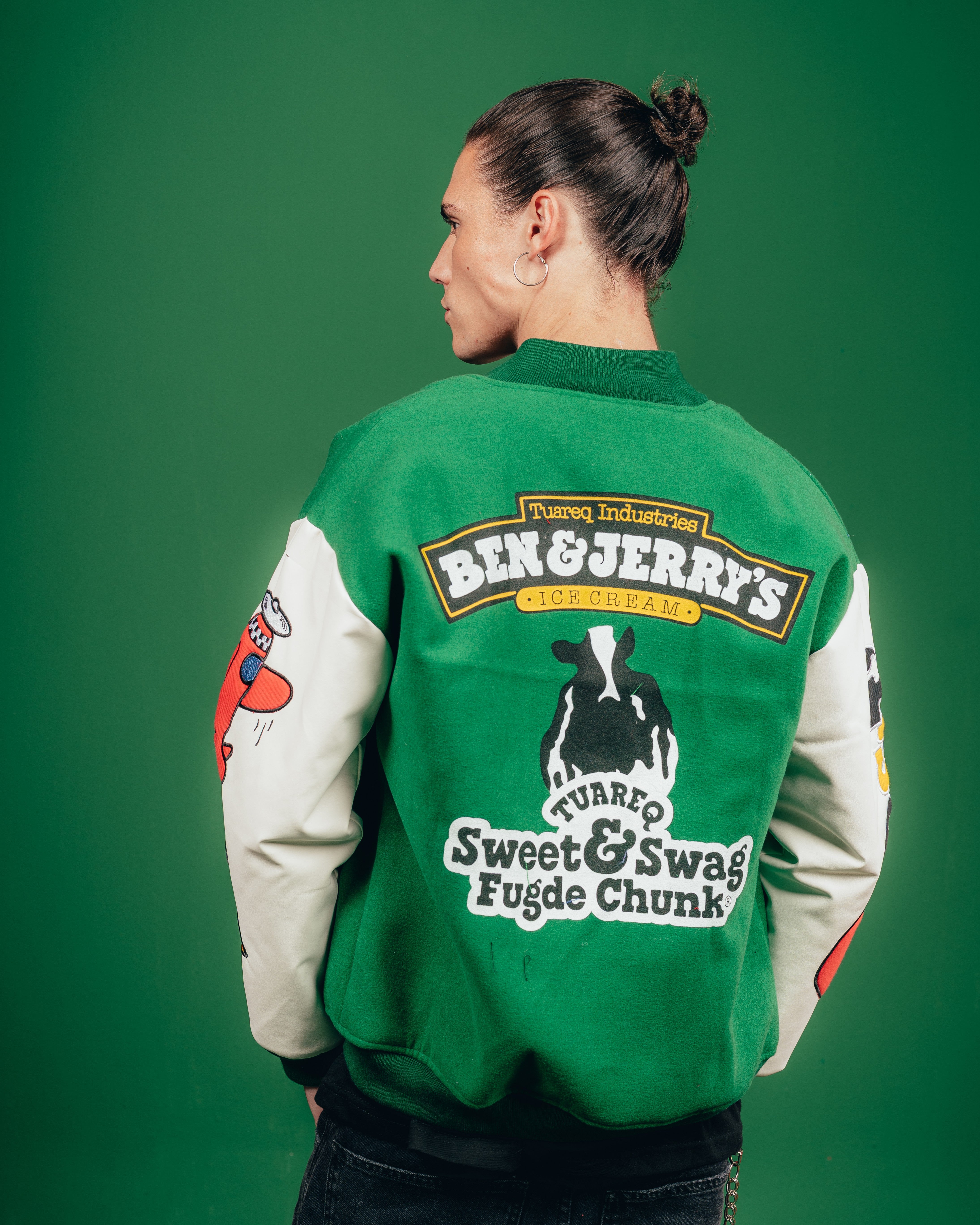 CAMPERA VARSITY CANDY [ B&J ] PATCH GREEN