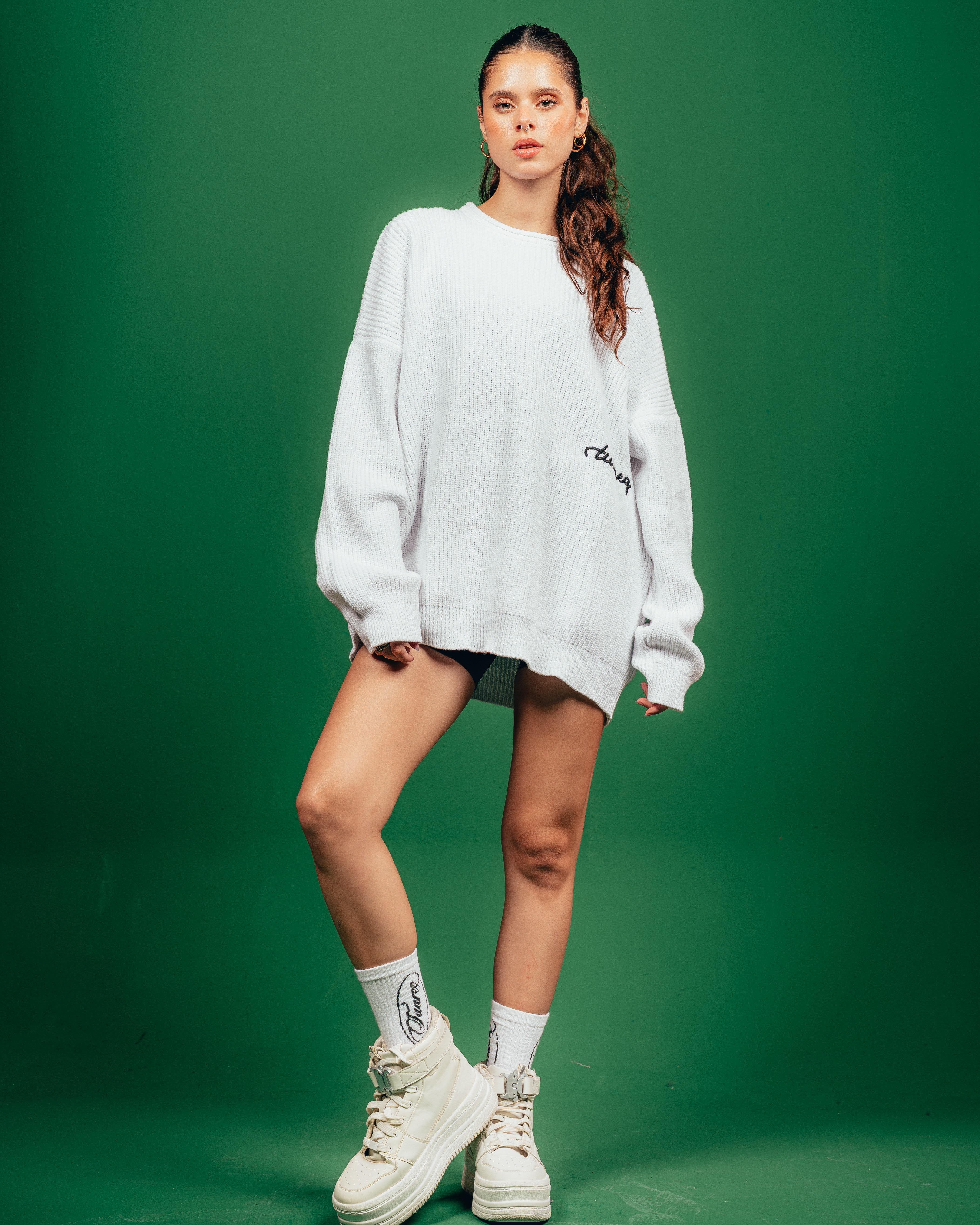 SWEATER TEJIDO PESADO [ CANDY ] WHITE